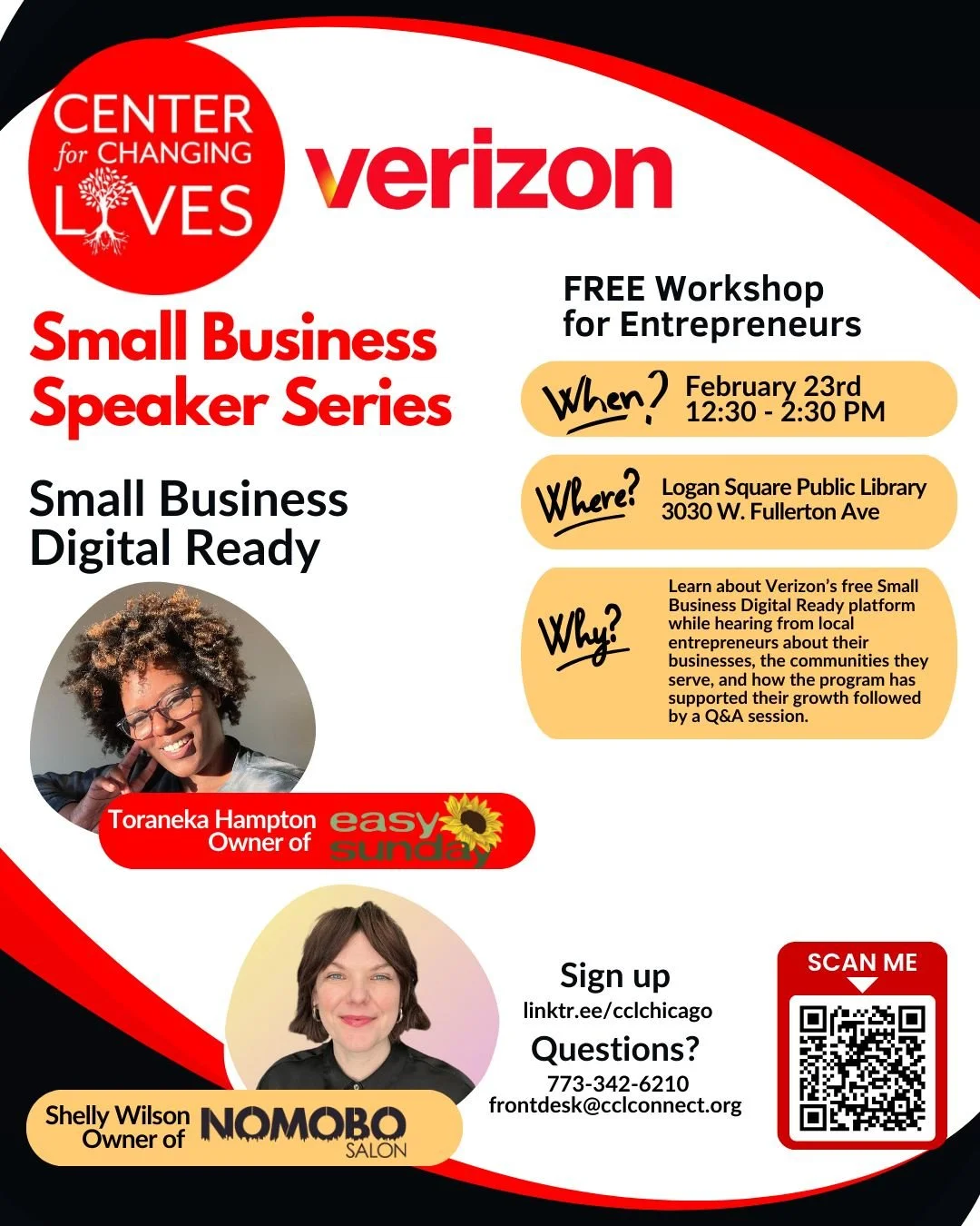 📣✨ Just under 2 weeks away! ✨📣

Join us for the first Small Business Digital Ready: Small Business Speaker Series of 2026 🚀

Learn about @verizon FREE Small Business Digital Ready platform 💻📈 and hear from local business owners about their journ