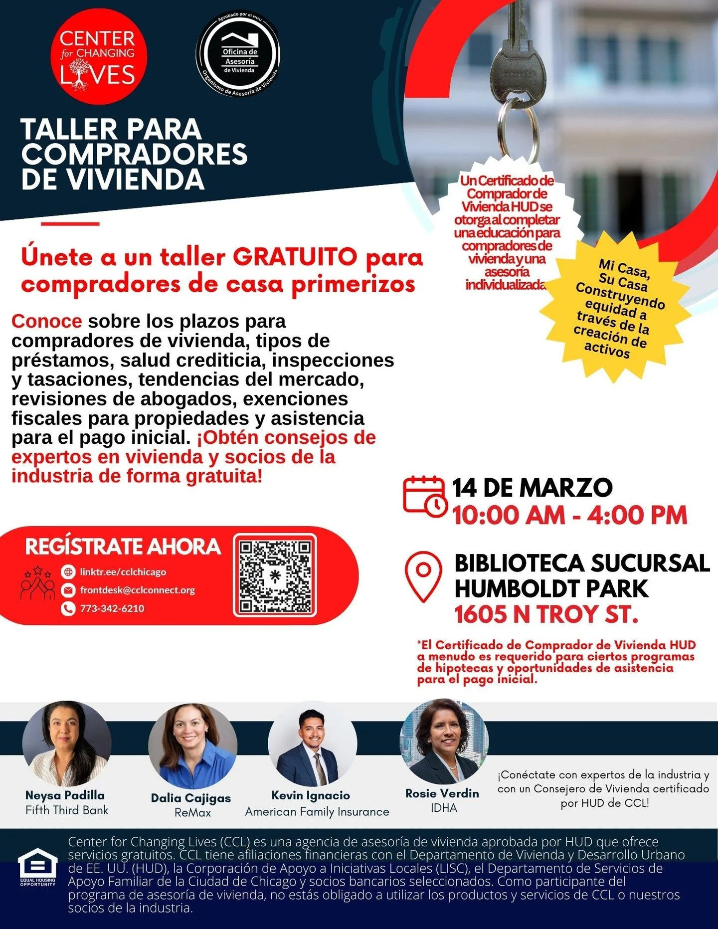 🏡 &iquest;Tener la propiedad de una vivienda como meta para 2026?

&iexcl;Nuestros consejeros de vivienda certificados por HUD est&aacute;n aqu&iacute; para guiarte en cada paso del camino! 🏠

👉🏾 &Uacute;nete a nosotros el s&aacute;bado 14 de mar