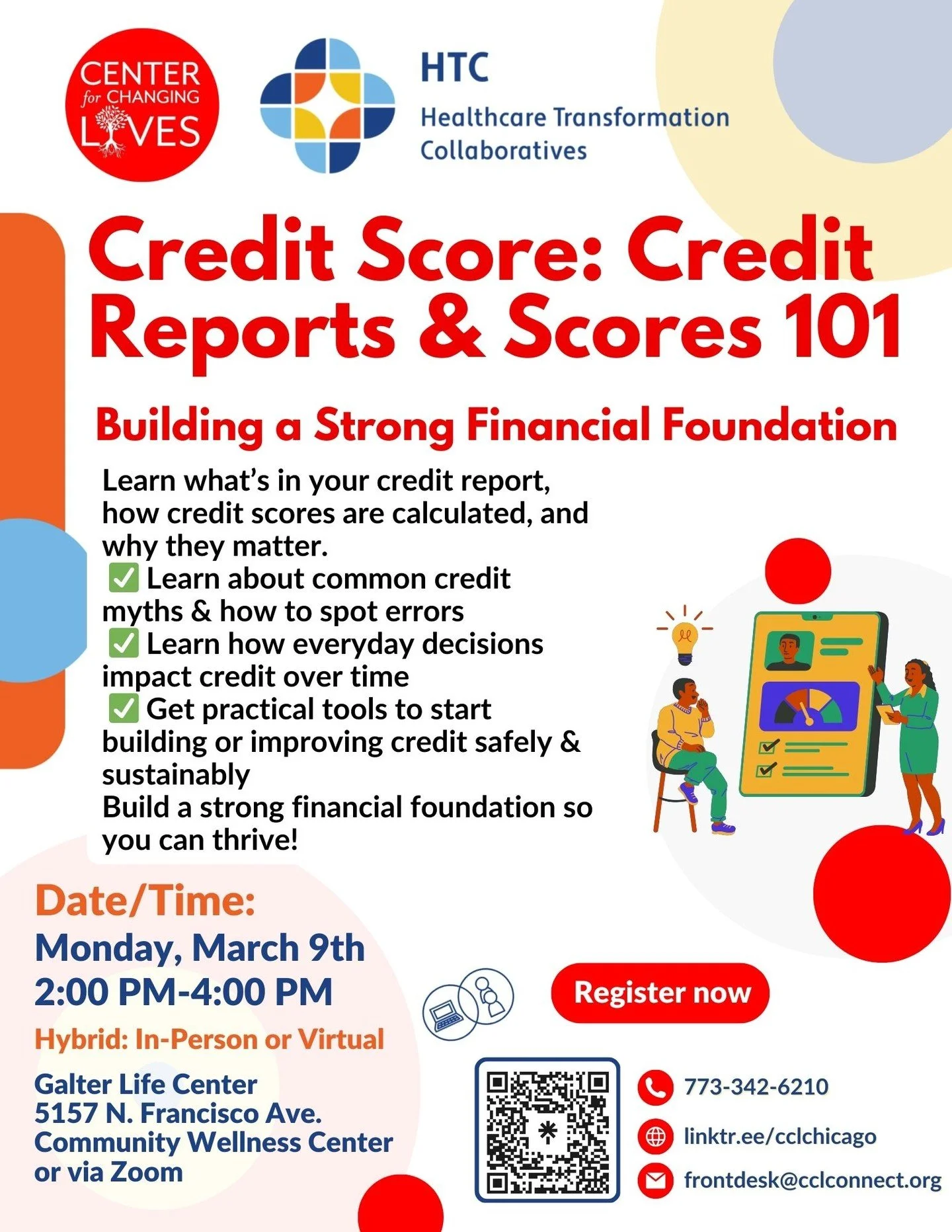 📊 Credit Reports and Scores 101: Building a Strong Financial Foundation Workshop 📊
Build a strong financial foundation by learning what&rsquo;s in your credit report, how scores are calculated, and why they matter.

We&rsquo;ll cover how to:
✅ Acce