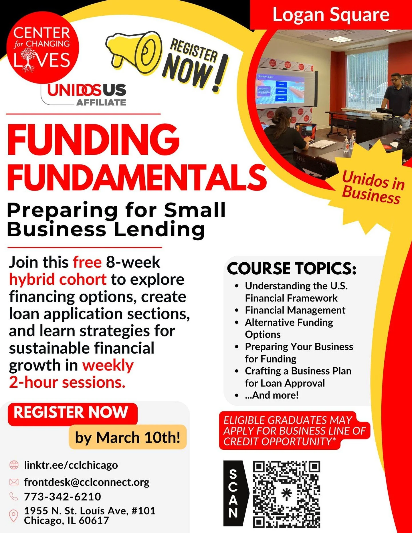 Just one week left to sign up and seats are filling quickly ⏳🔥

Ready to position your business for funding? 💼✨

Join our FREE 8 week Funding Fundamentals Cohort and get prepared for small business lending by March 10 📈

Through weekly 2 hour hybr