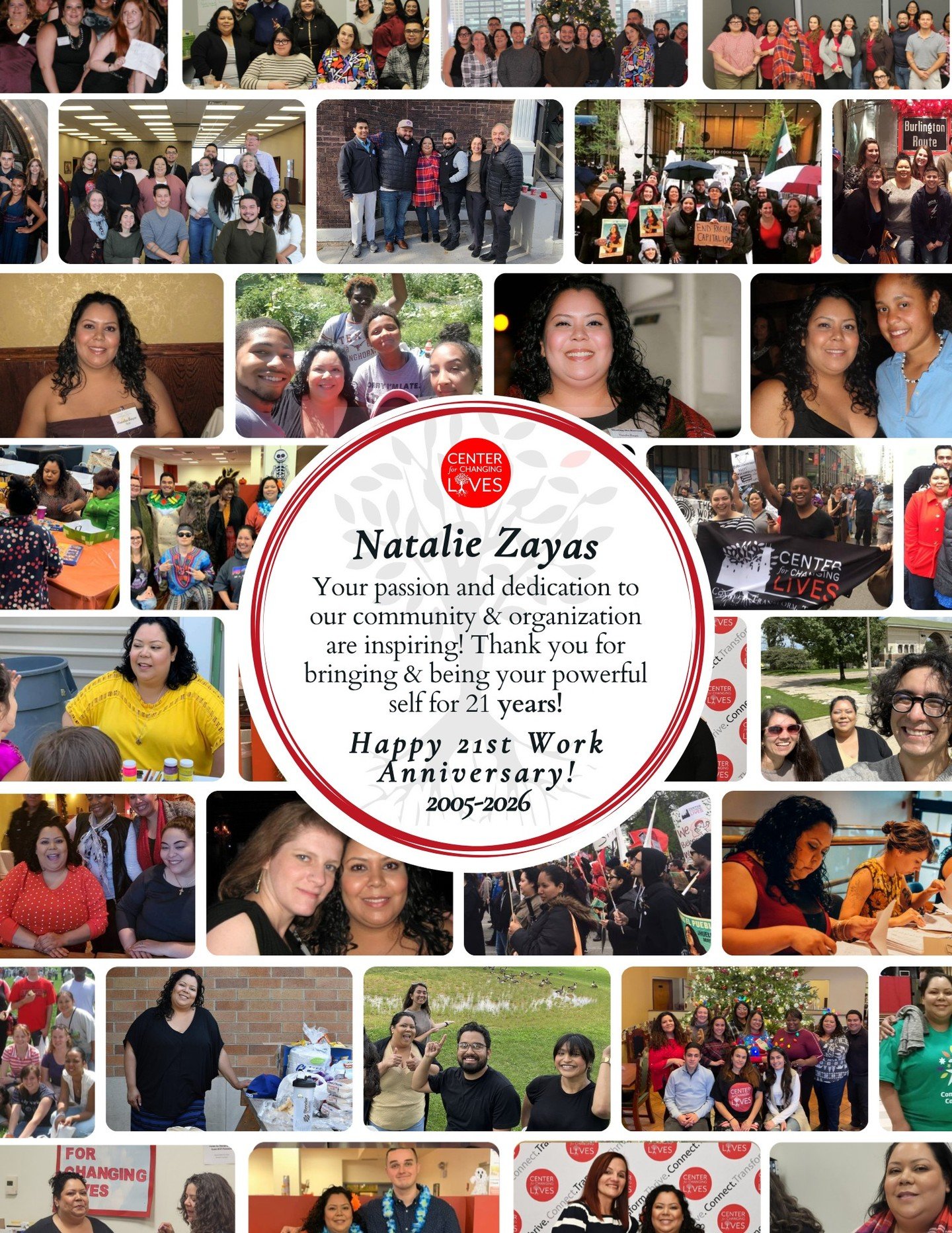🎉 No joke&hellip; this milestone is 21+! 🍾

Happy Workiversary to Natalie Zayas, our incredible Senior Director of Program Operations &amp; Strategy, celebrating 21 years at Center for Changing Lives!

On April Fool&rsquo;s Day, we promise this is 