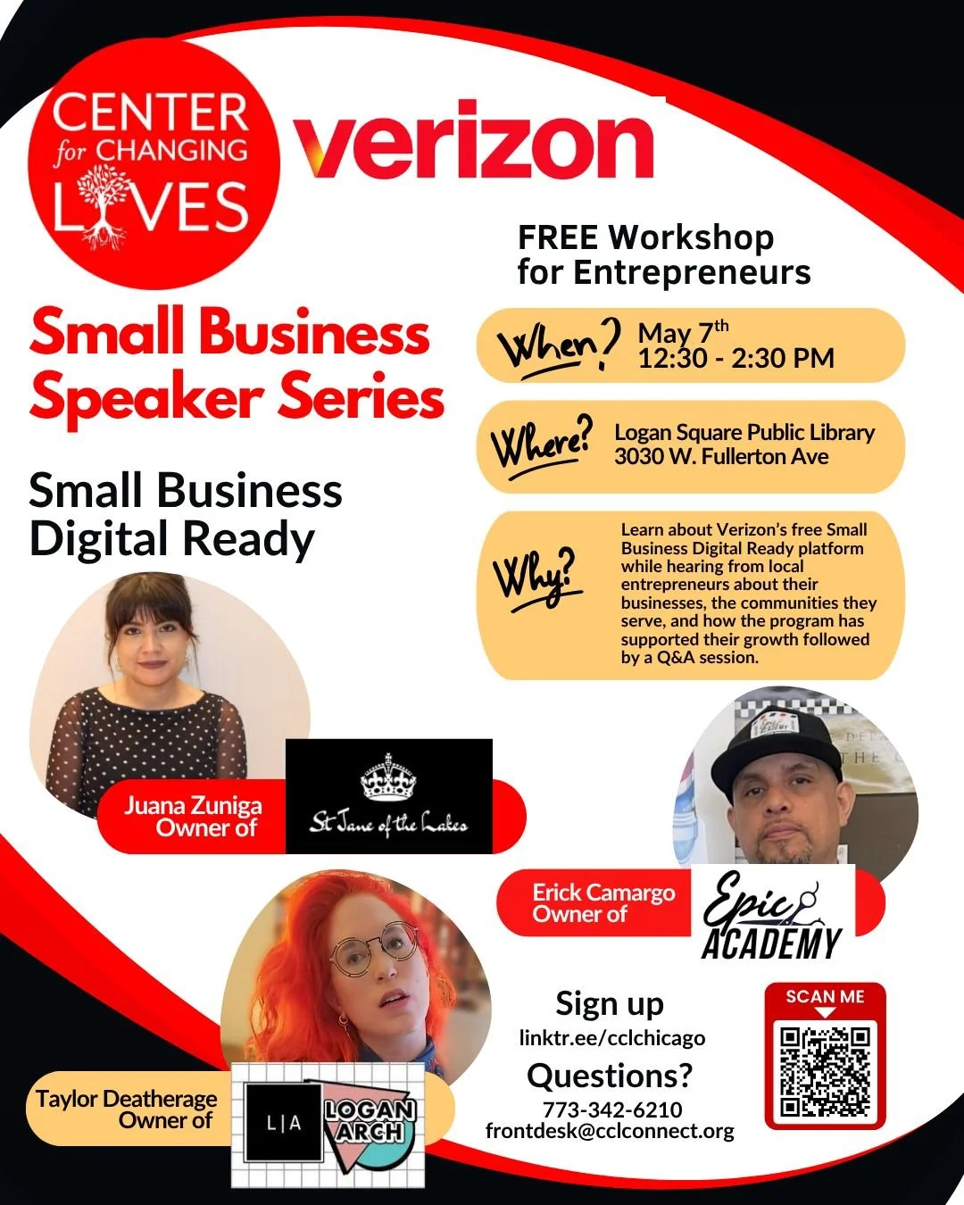 📣✨ Mark your calendar! ✨📣

Join us for our next Small Business Digital Ready: Small Business Speaker Series of 2026 🚀

Learn about @verizon FREE Small Business Digital Ready platform 💻📈 and hear from local business owners about their journeys an