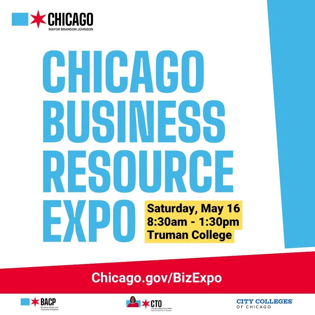 CCL will have a table at the first in-person #ChicagoBusinessResourceExpo of 2026 hosted by the @chicagobacp! 

Join us on Saturday, May 16, from 8:30 AM to 1:30 PM at Harry S Truman College.

Come connect with free business resources, support servic