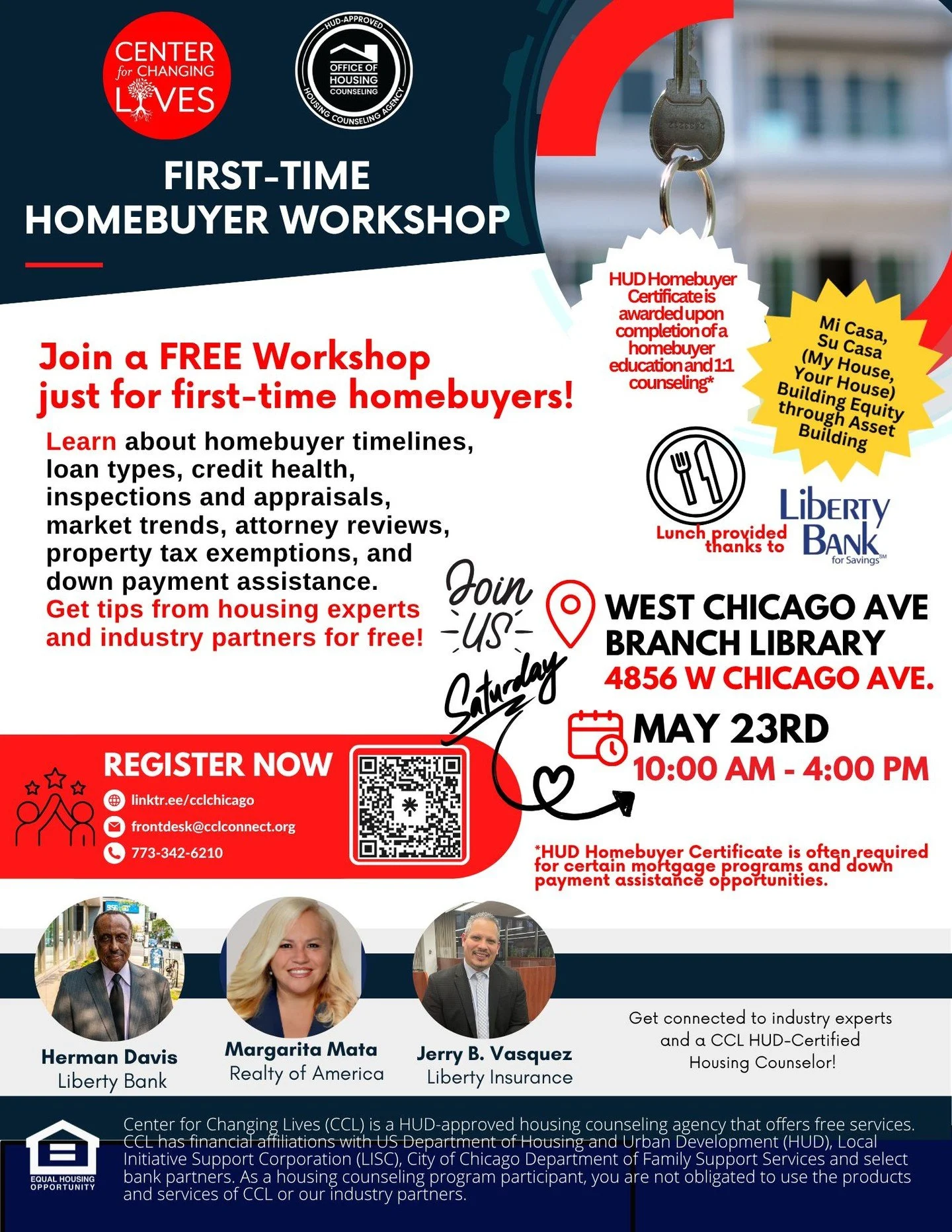 🏡 LAST CHANCE to sign up! This Saturday!

Have homeownership as a goal? Take this as your sign that it is still possible, and your next step is happening very soon. 🏠✨

Our HUD-certified housing counselors are here to guide you every step of the wa