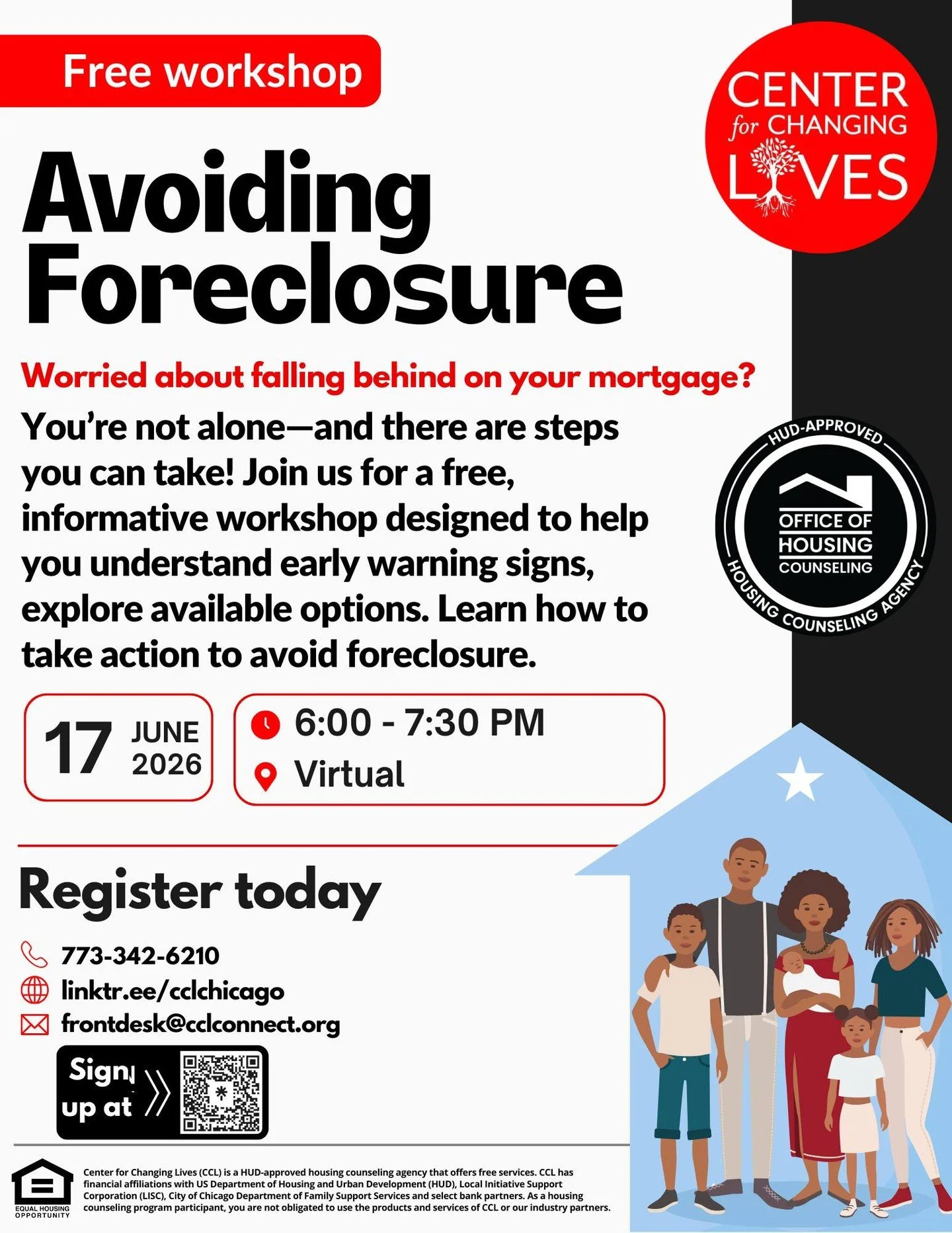 🏠 Facing Foreclosure? You&rsquo;re Not Alone. 🏠
There are steps you can take! Join us for a FREE, virtual workshop designed to help homeowners:
✅ Understand your rights
✅ Explore available options
✅ Take action to avoid foreclosure

📅 Wednesday, J