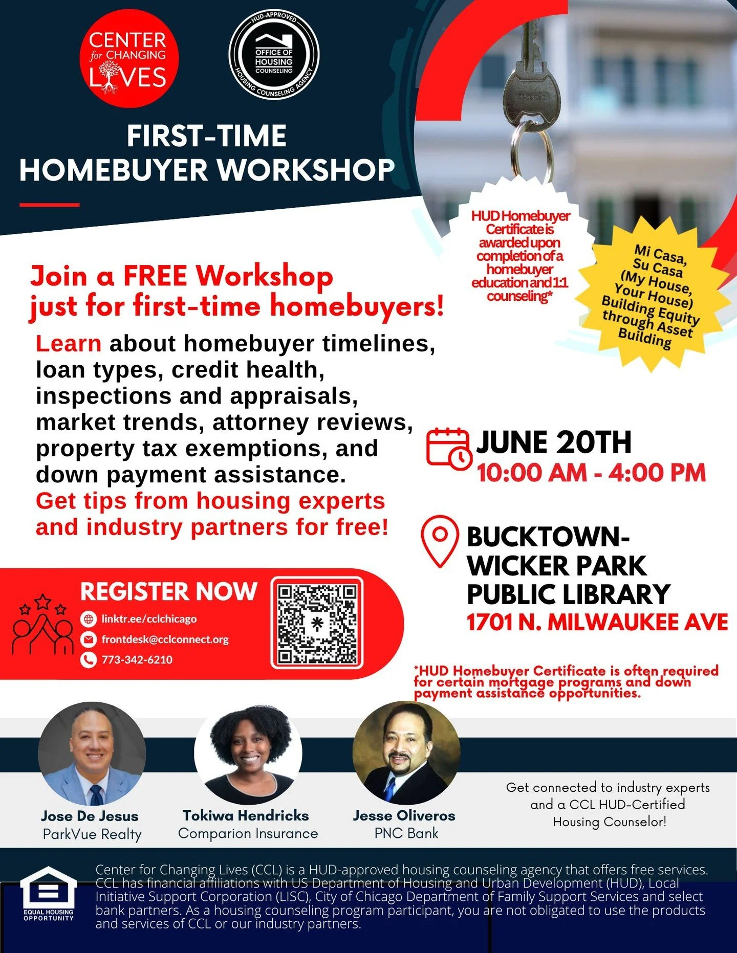 🏡 Have homeownership as a goal? Take this post a sign that it is possible!
Our HUD-Certified housing counselors are here to guide you every step of the way. 🏠

👉🏾 Next First-Time Homebuyer Class happening Saturday, June 20th!
📍 Bucktown-Wicker P