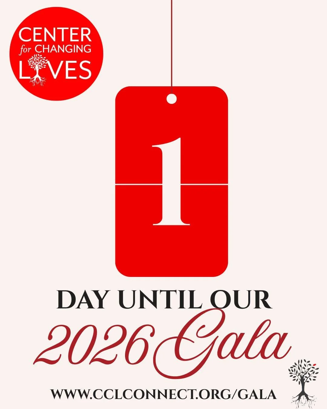 Just one day to go! 🌱✨🎉We are so thrilled to gather on Saturday, October 17 at 6:00 PM at the Union League Club of Chicago for Center for Changing Lives&rsquo; 2026 Gala, ROOTED &amp; THRIVING! 🌿🥂

🎟️ ONLY A FEW GALA TICKETS REMAIN, get yours to