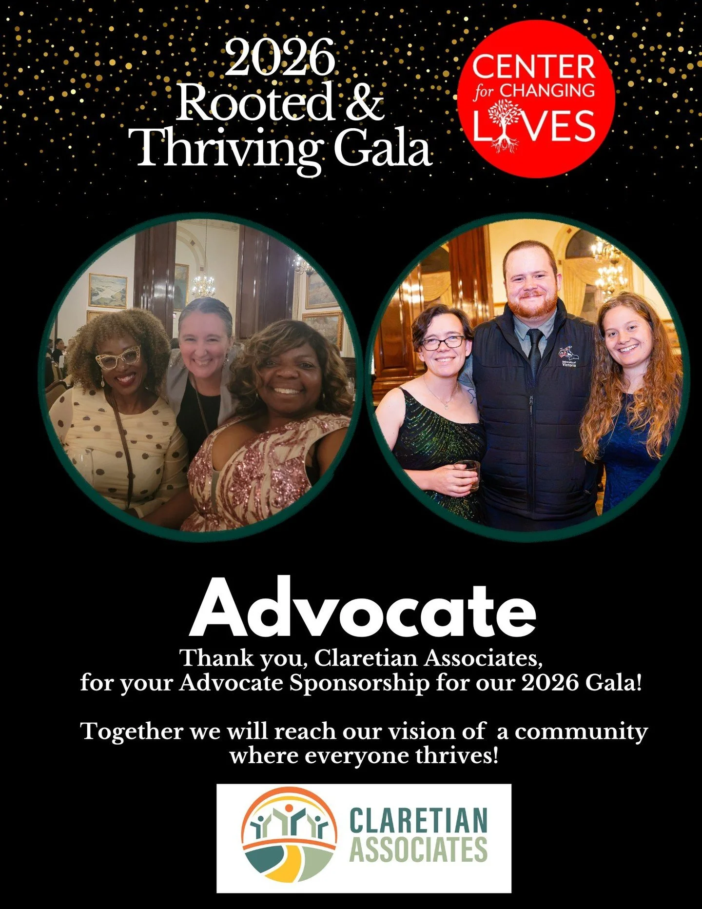 💙 Advocate Sponsor Spotlight: Claretian Associates 💙

We are so grateful to recognize Claretian Associates as an Advocate Level Sponsor of our 2026 Rooted &amp; Thriving Gala! Our partnership is especially meaningful because we share a commitment t