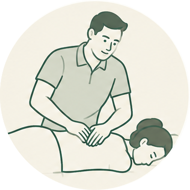 Osteopath providing hands-on treatment