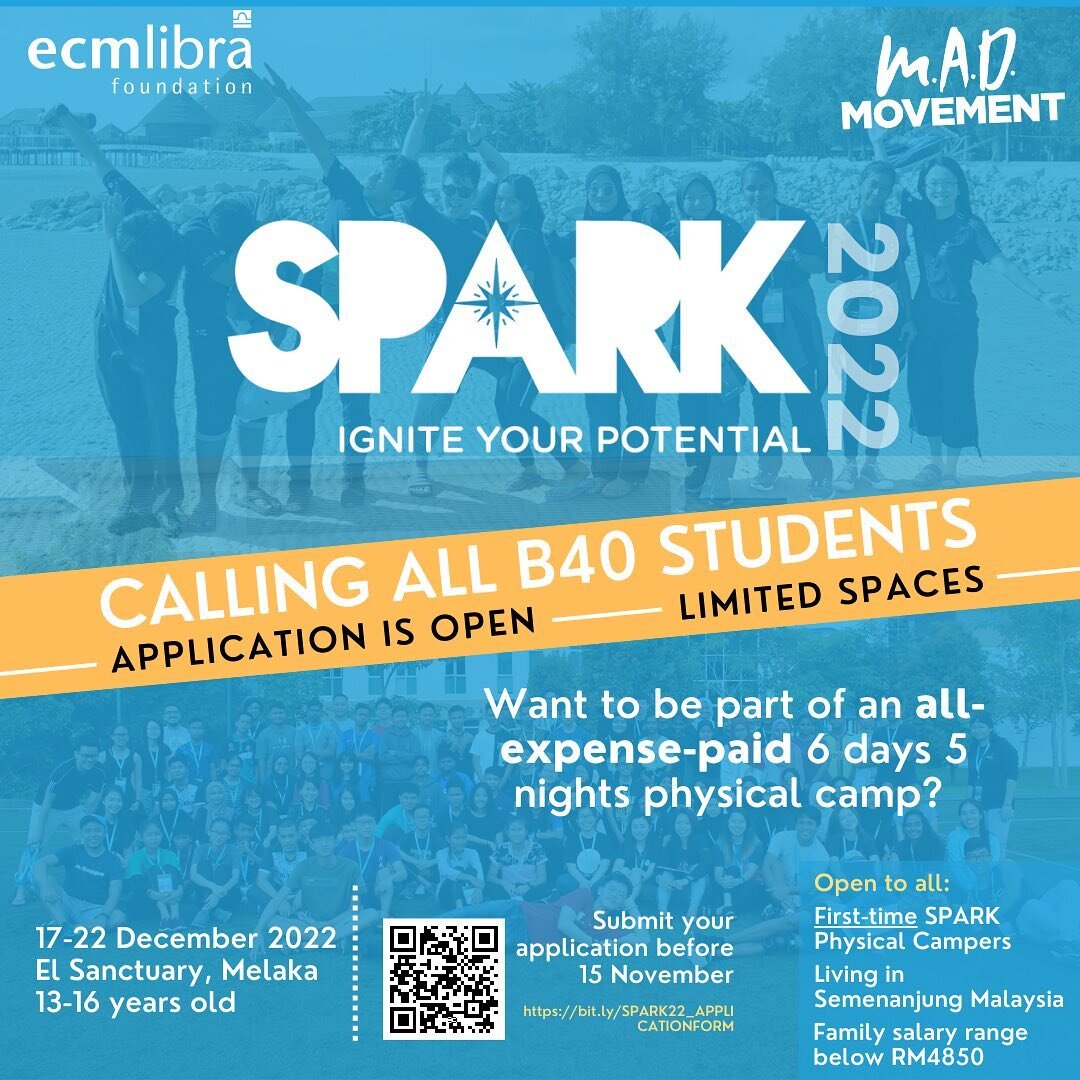 SPARK 2022 
It&rsquo;s time to grab your spot in our PHYSICAL CAMP! Hurry up and get yourself registered to journey together with us in our fully sponsored 6days 5nights camp ⛺️ 

Link to registration: https://bit.ly/SPARK22_APPLICATIONFORM