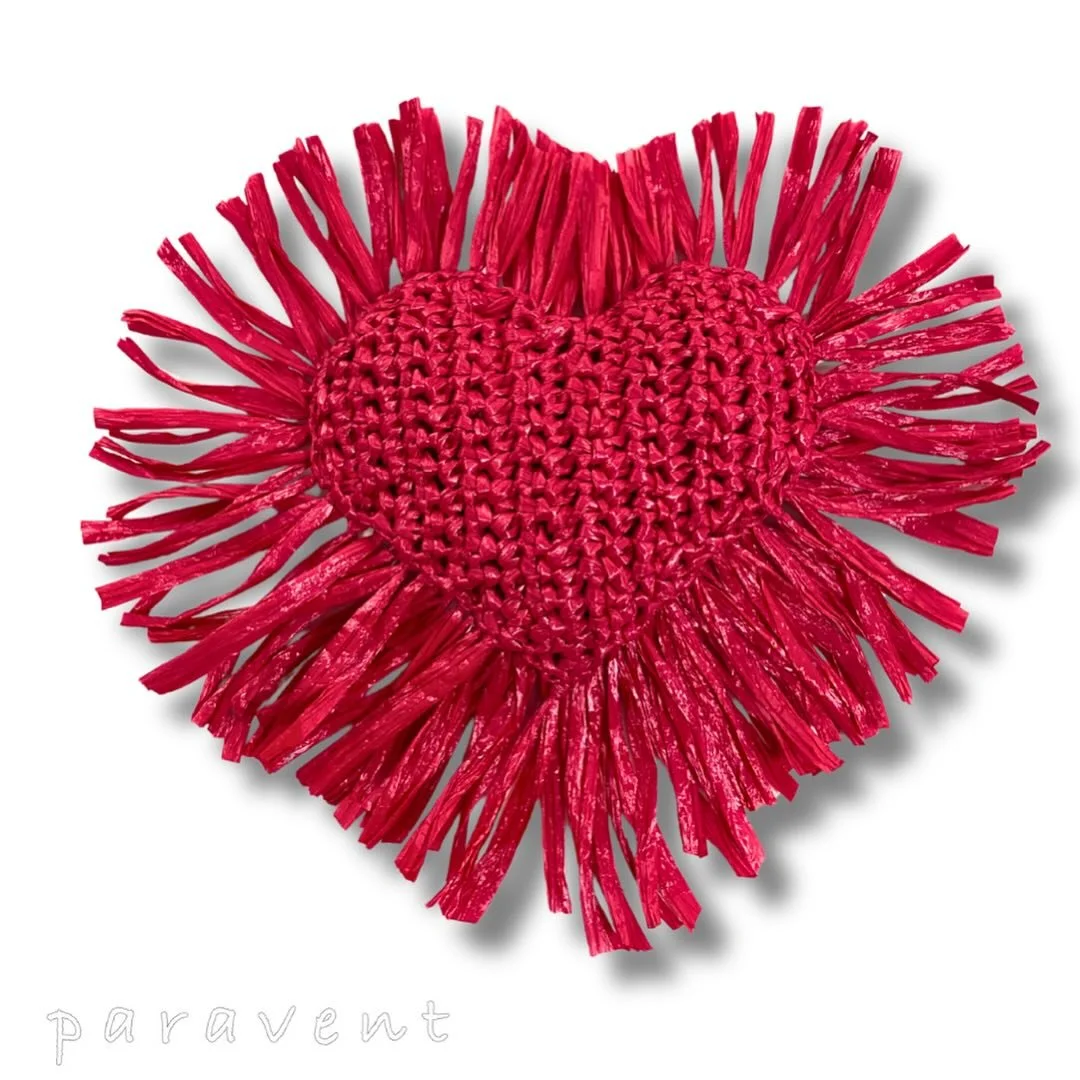 New item in my shop ❤️ Paper raffia crocheted Heart brooch ❤️