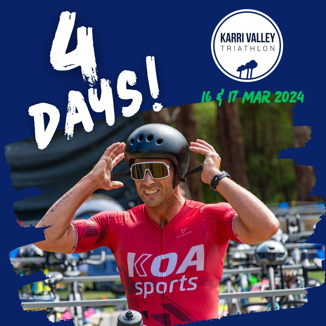 4 DAYS TO GO! Reminder to all athletes... Each participant must have a well fitted helmet which must be worn at all times during the cycle course ⛑🚴 #triathlonwa #southwest #stadiumtriclub #tourisimWA #regionalwa #swimriderun #triathlonlife #KVT #kv