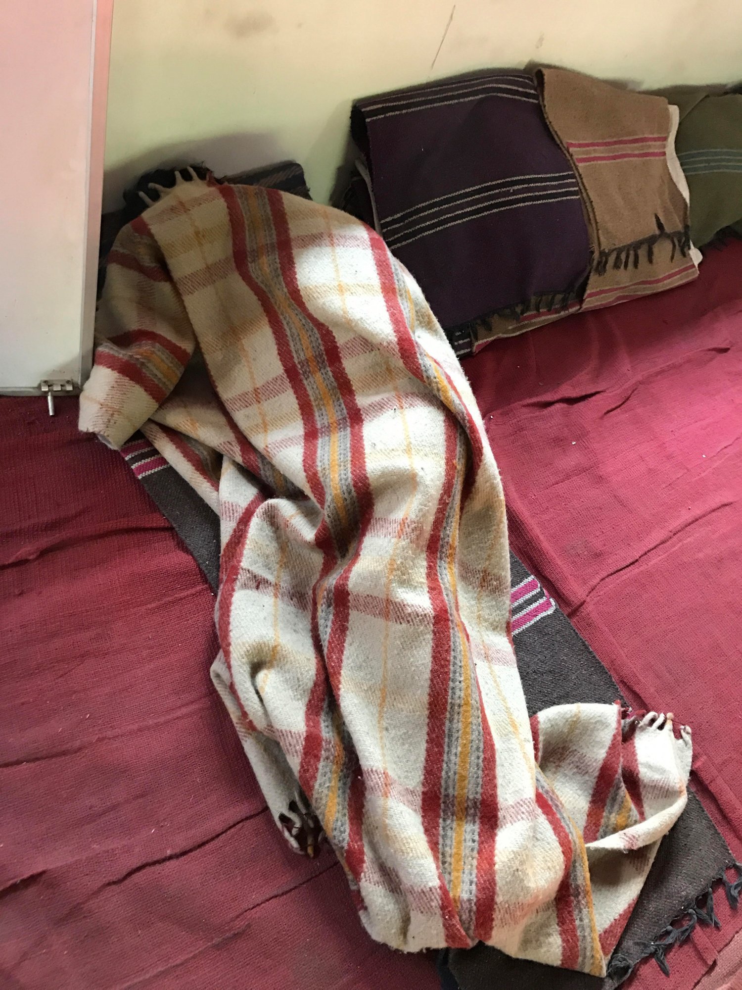 A homeless man sleeping
