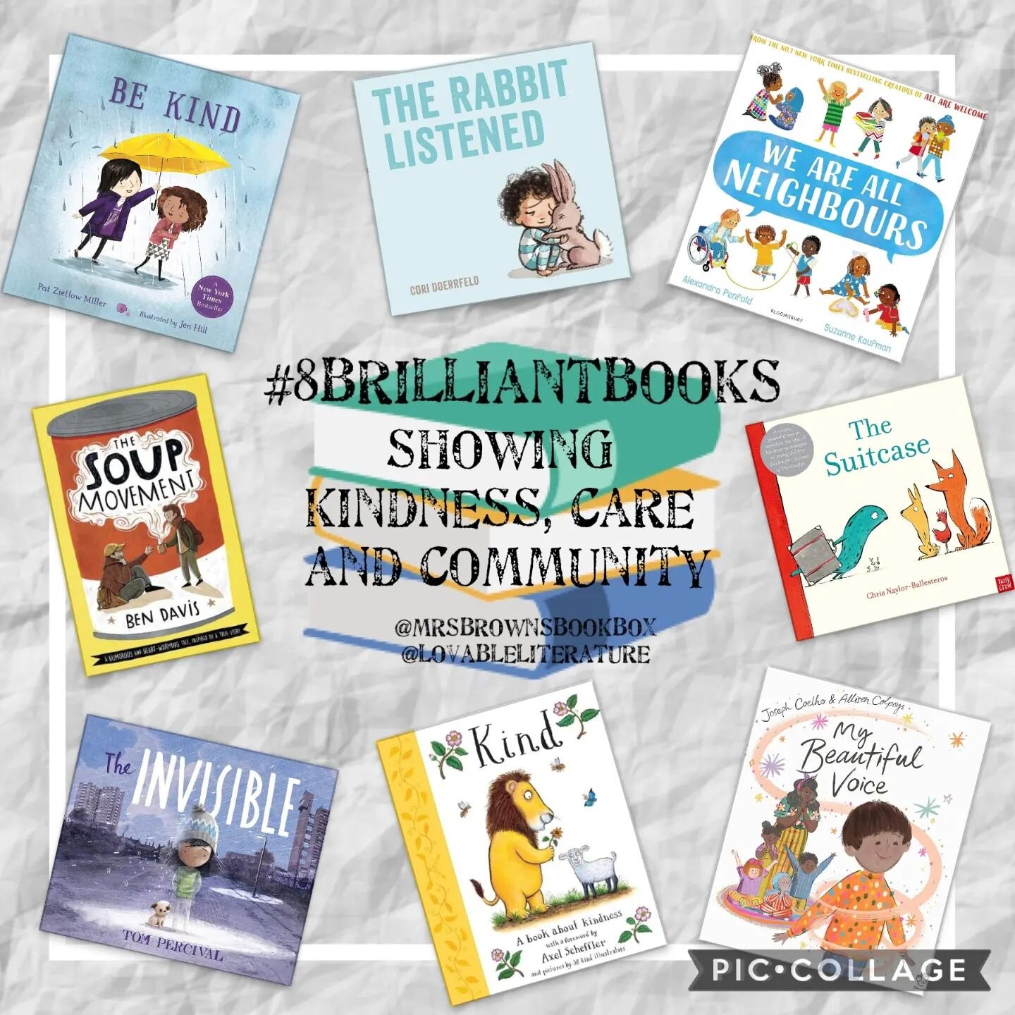 #8brilliantbooks showing kindness, care and community. 

This week for many in the UK it is time for back to school so this week's #8brilliantbooks is in honour of schools - places of kindness, care and community - with teachers who not only embody t