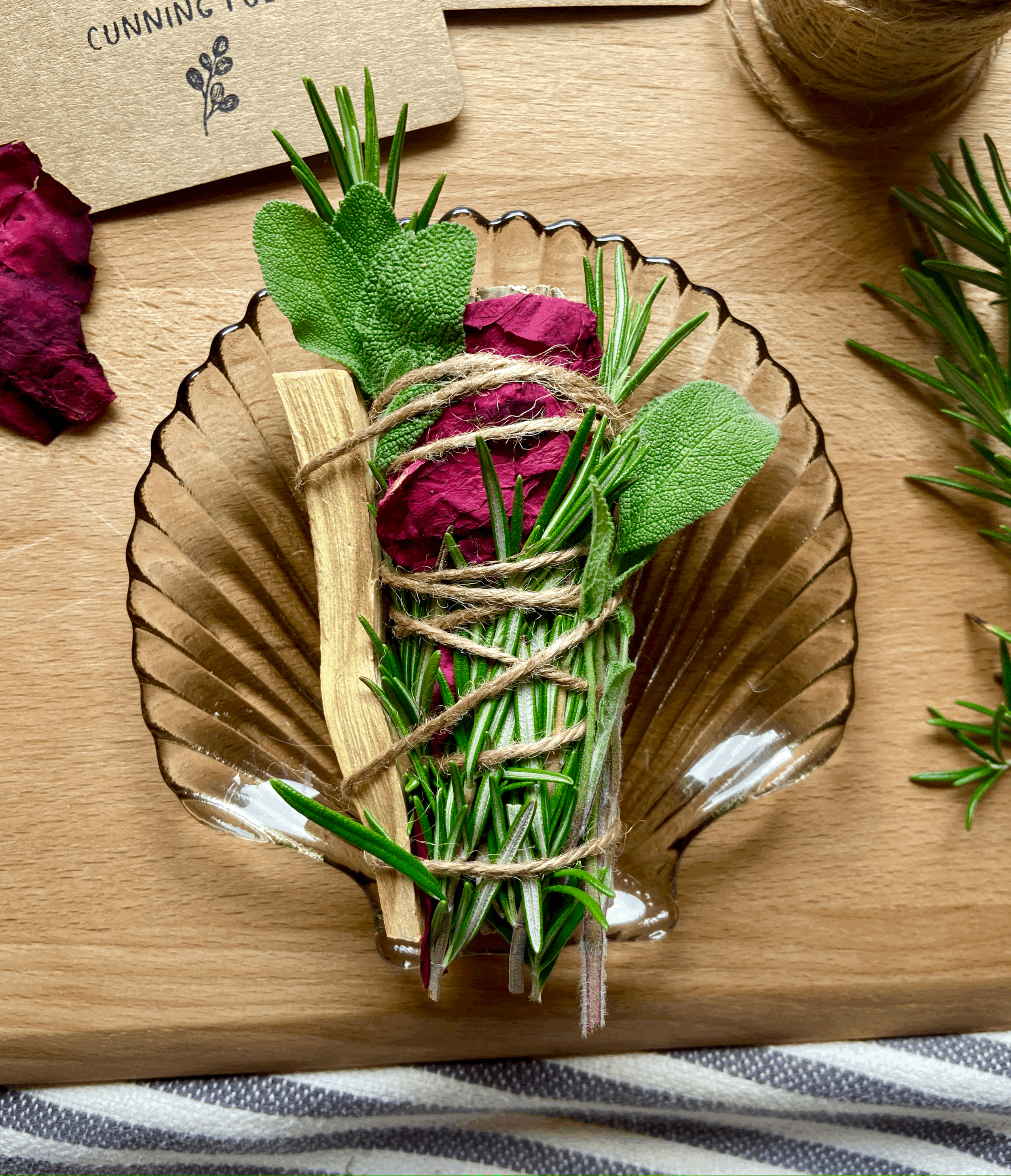 Smudge stick with Rosemary & Rose