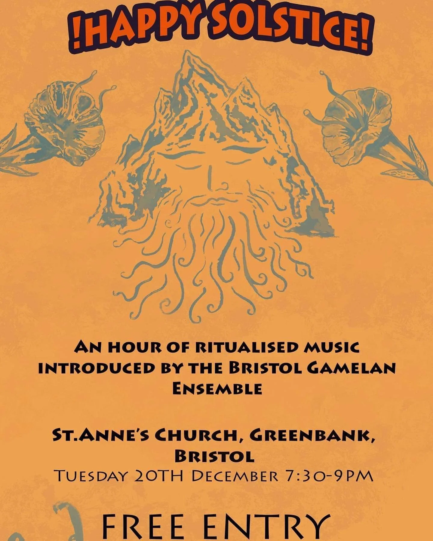 Adnya Suara will be performing on Tuesday evening as part of a winter solstice event at St Anne&rsquo;s Church, Easton! We will be kicking off the evening with some traditional Balinese Angklung music with maybe some improvised music thrown in ;)
The