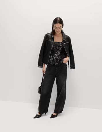 Sequin Peplum Fitted Top