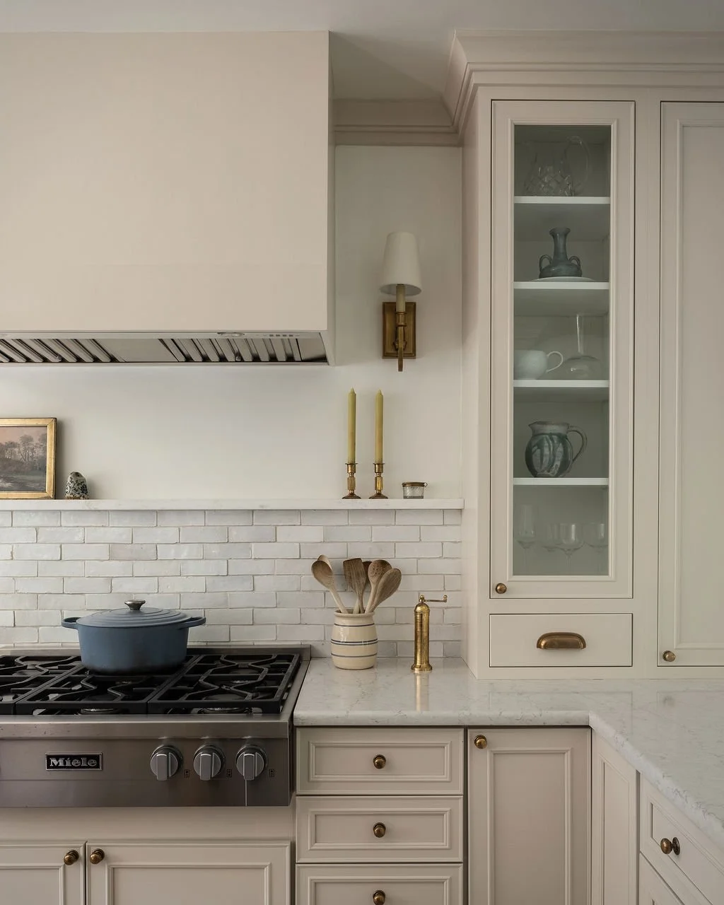 ✨ NEW project photos are in! ✨ Sharing the pretty kitchen details from our #cdscrosbyproject refresh. ⁣
⁣
Swipe through for some before photos (always a favorite!) and see how a custom island, fresh cabinetry, upgraded lighting + hardware, and a few 