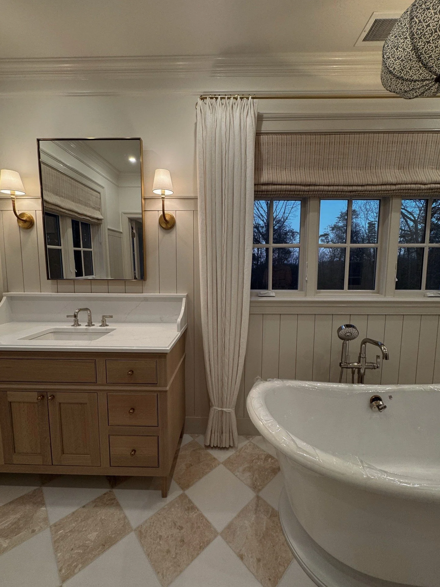 Scenes from a recent site visit to our #cdsbeekeepersproject in Clifton. We&rsquo;re used to redesigning historic homes, so the extra-spacious primary bath in this new-ish home felt like a luxury, yet somehow still stays wonderfully cozy.⁣
.⁣
.⁣
Inte