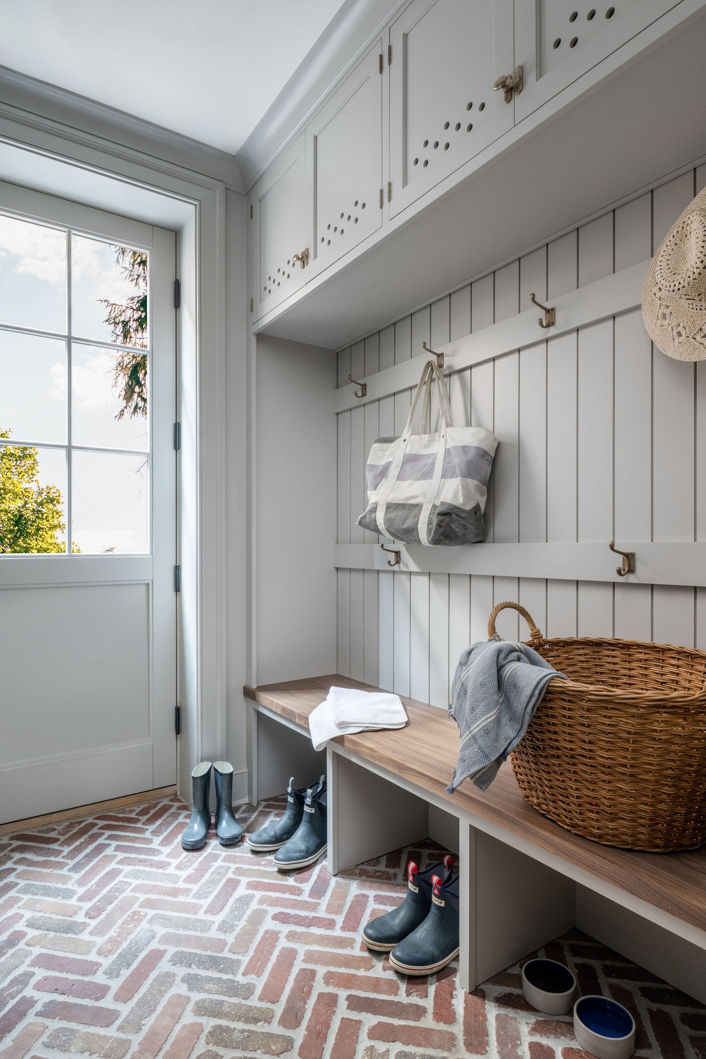 When designing small homes, every space must be multi purpose. We think about function first, getting the layout just right; checking off all of the boxes on how the spaces can best be utilized. This room is only 6' long by 8' wide but it works doubl