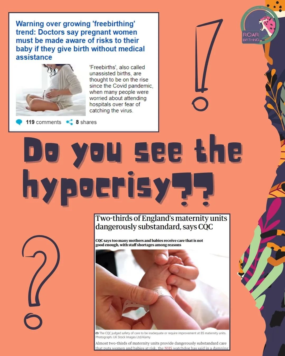 💬💣 THE HYPOCRISY IS UNREAL 💬💣

Two thirds of UK maternity units are 'dangerously substandard' according to the Care Quality Commission.

⚠️ Standardised maternity care causes more harm than it prevents ⚠️

Parents are taking heed of this and choo