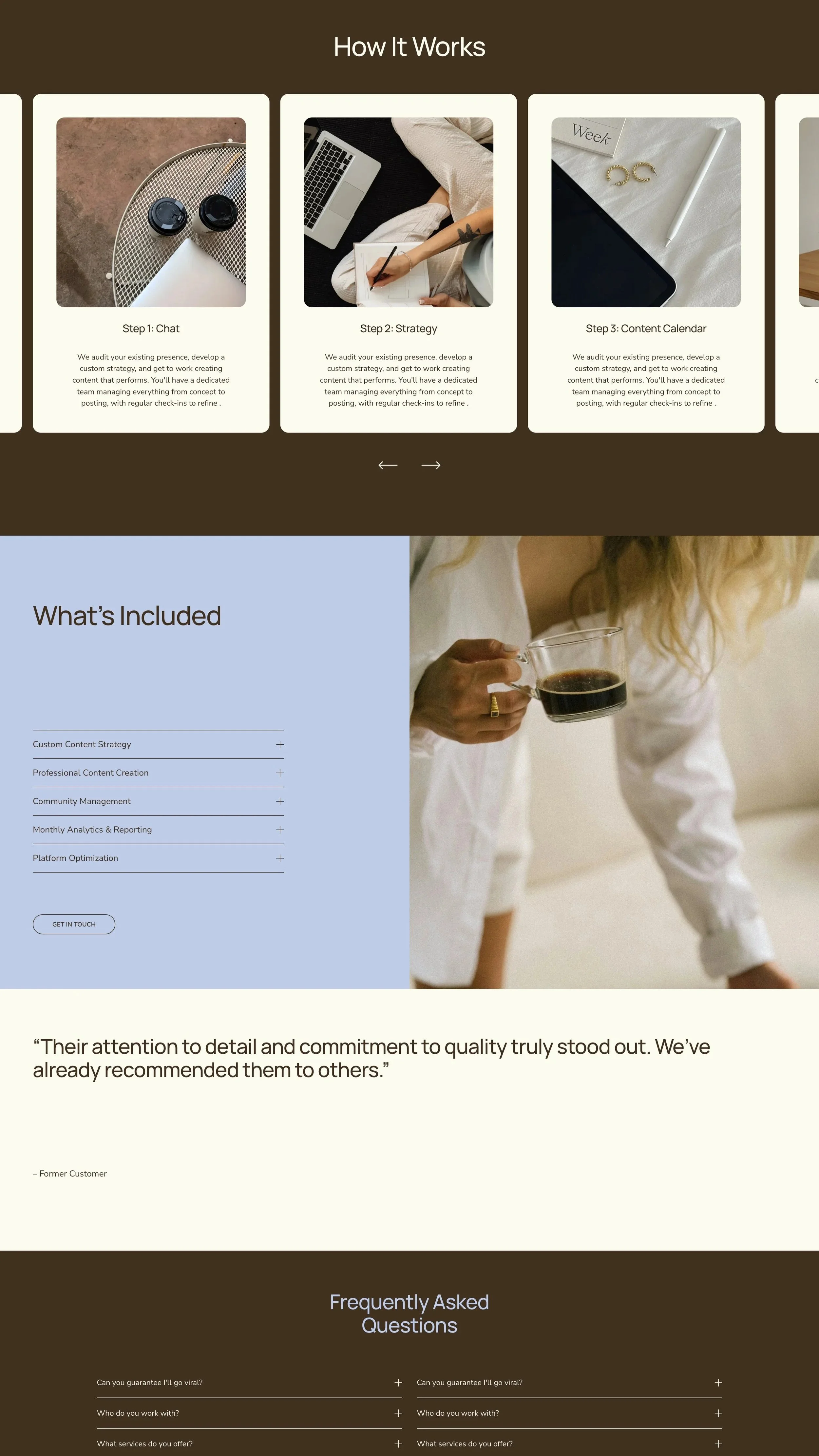 Sales/Individual Service Page