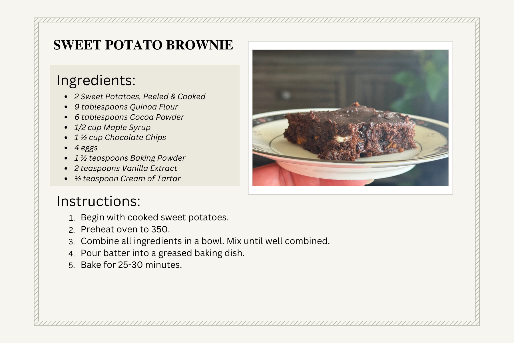 Sweet Potato Brownie Recipe
