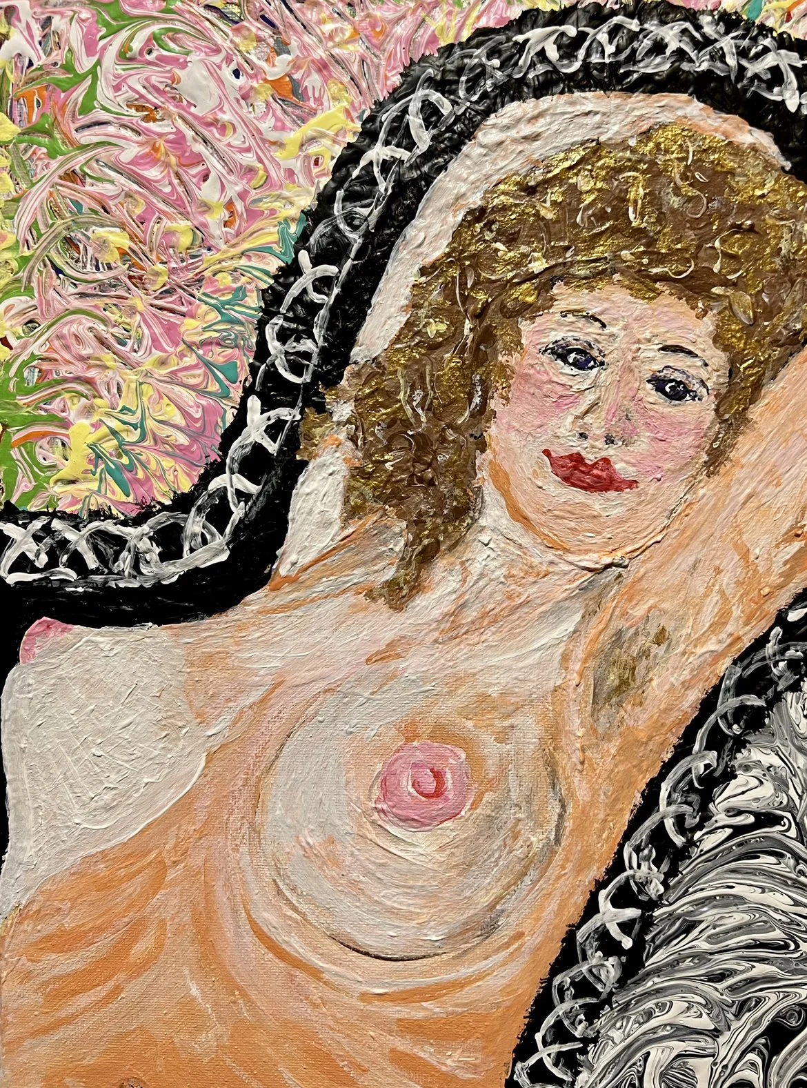 Nude reclining in a summer garden