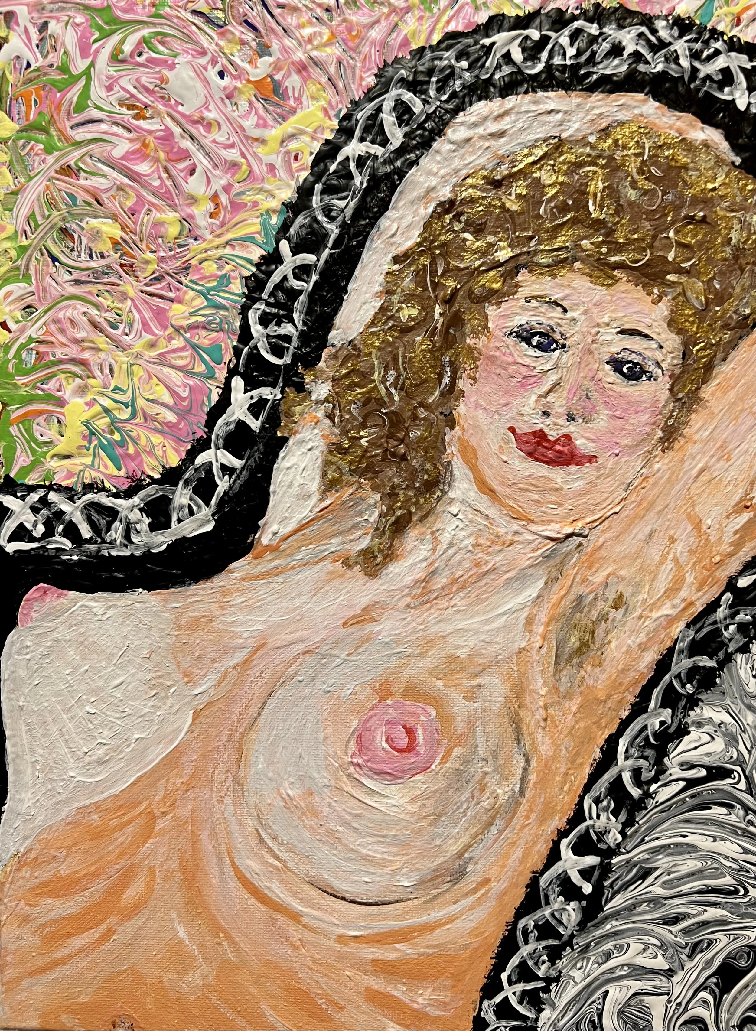 Nude reclining in a summer garden