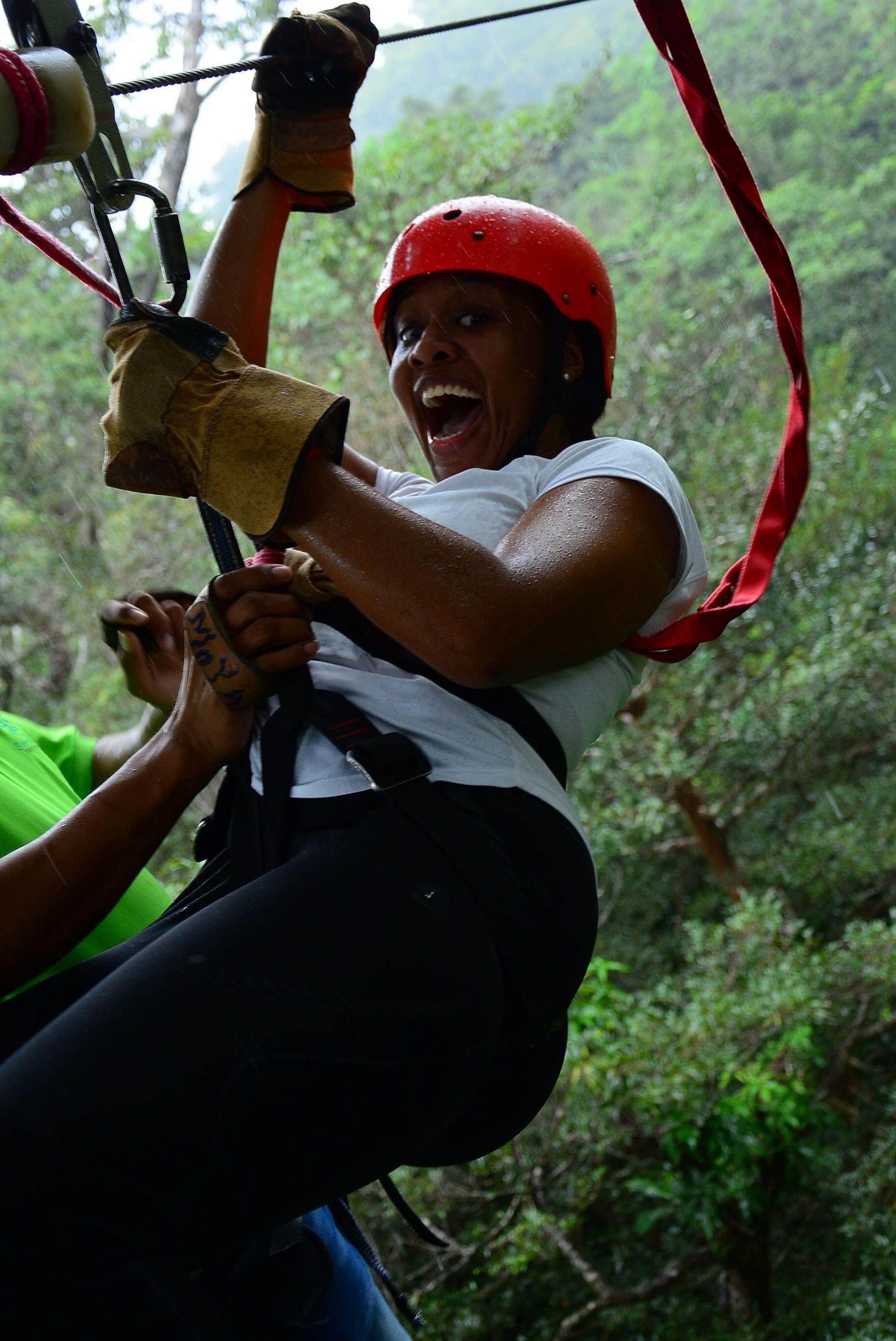 Meagan Davis ziplining in Costa Rica