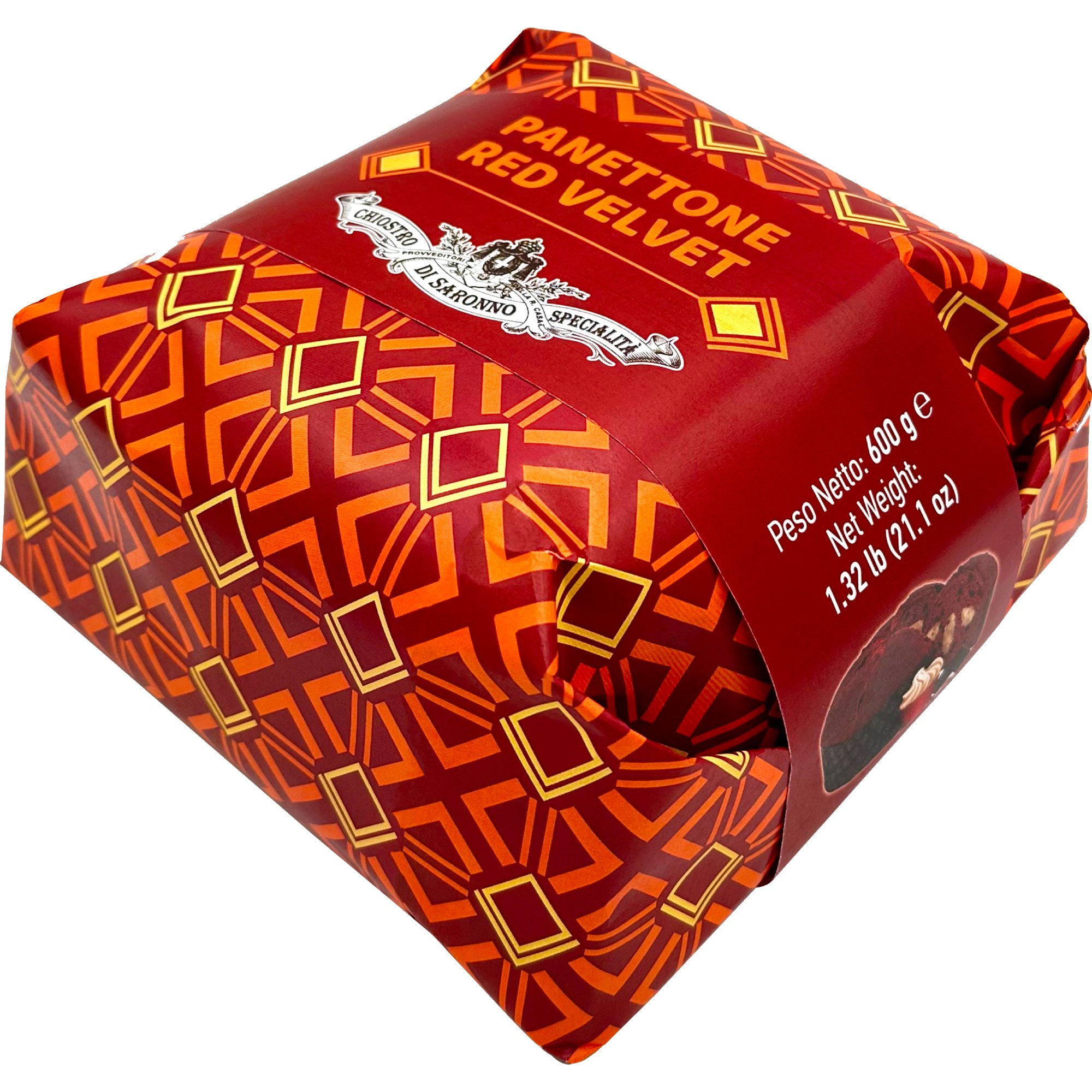 DPANEREV600 Red Velvet Panettone Hand Wrapped 600 g