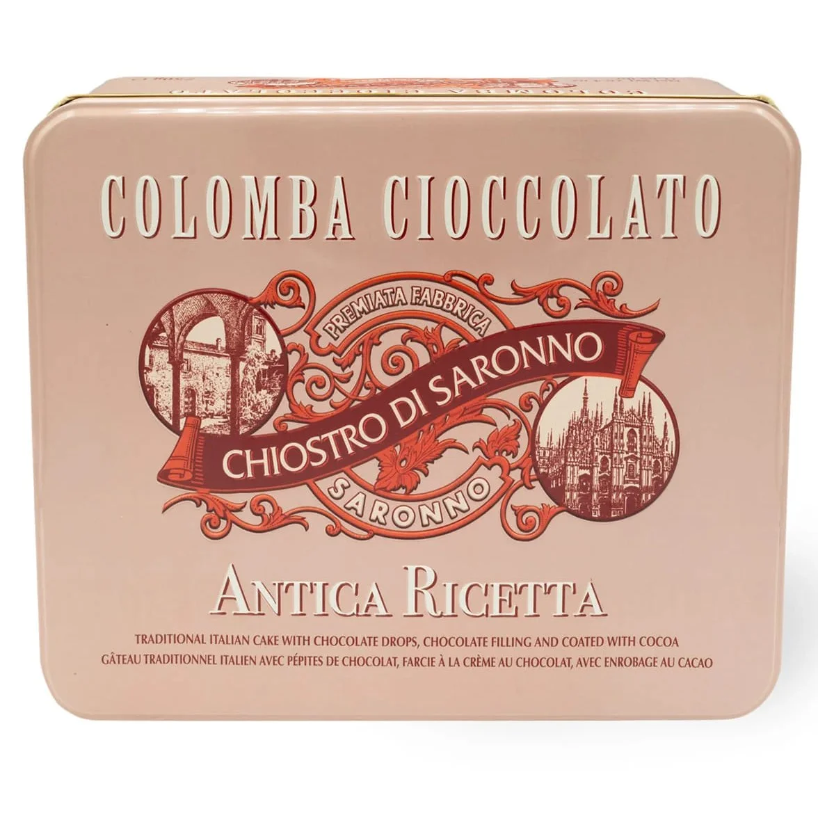 01615 Colomba Chocolate Beige Elegance Tin 750 g