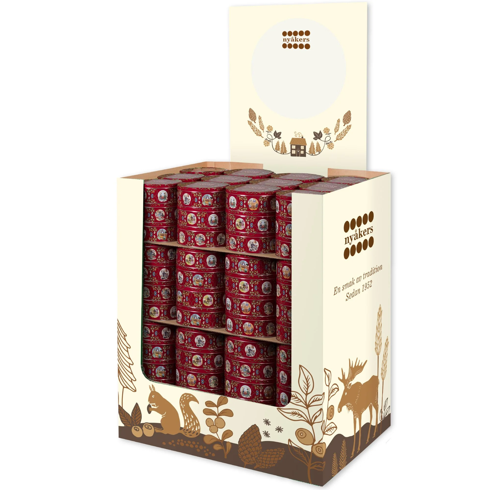 BK404HP Heart-Shaped Gingersnaps - Red Tin Floor Display