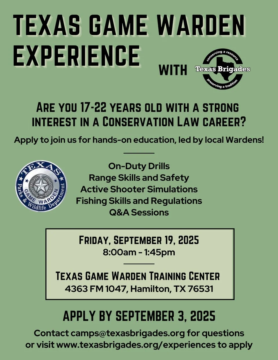 Texas Game Warden Experience with Texas Brigades