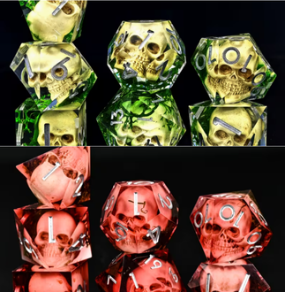 Skull Inclusion RPG Dice - color options
