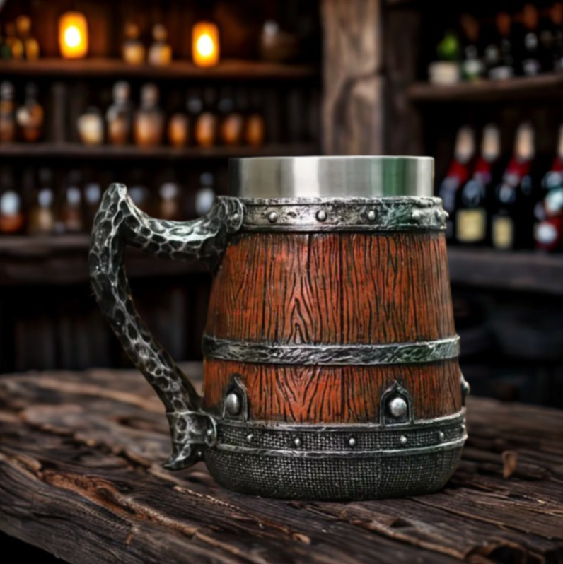 Wood-Look Drinking Stein Mug