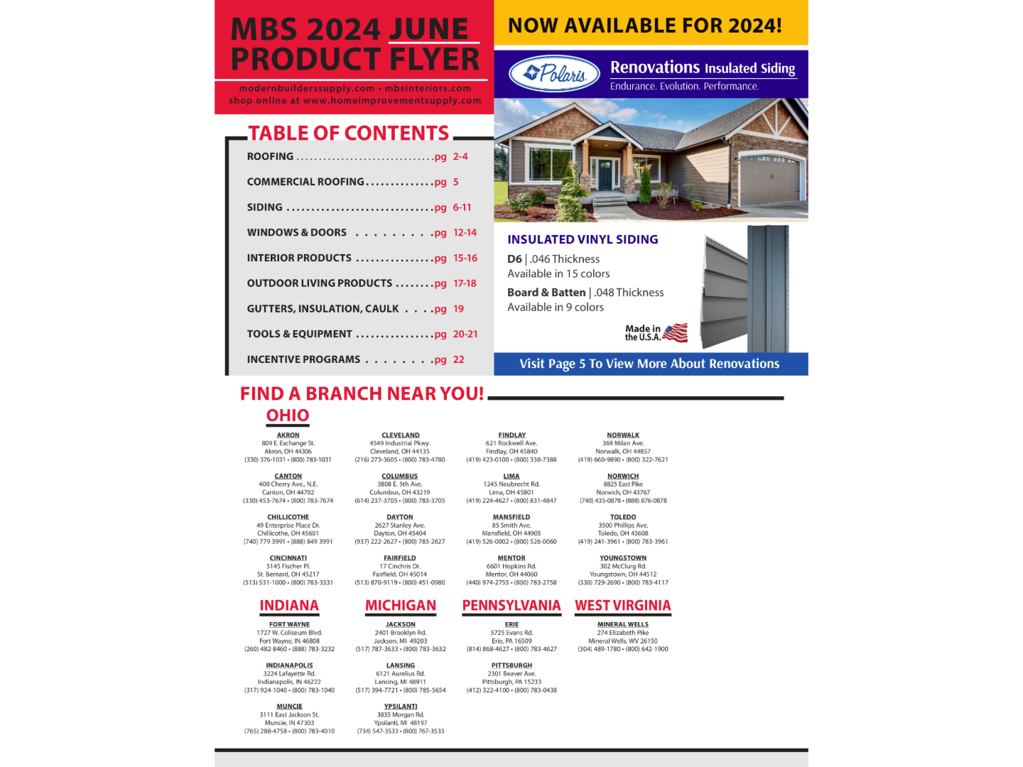 MBS Product Catalog Cover Page