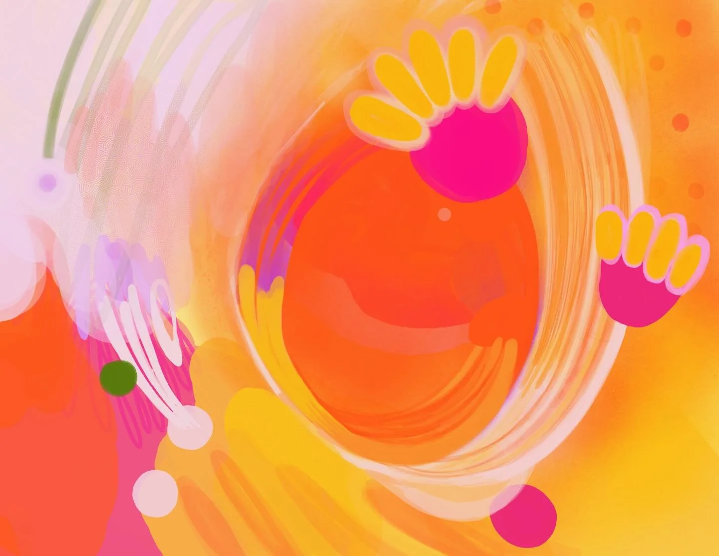 NARANJA 🧡 
This limited edition print was released quietly last summer to my Collector Club members ✨ 
A sweet sunsetty design I created inspired by the warmth and juiciness of summer 🍊
A few remaining limited edition prints are available to ord