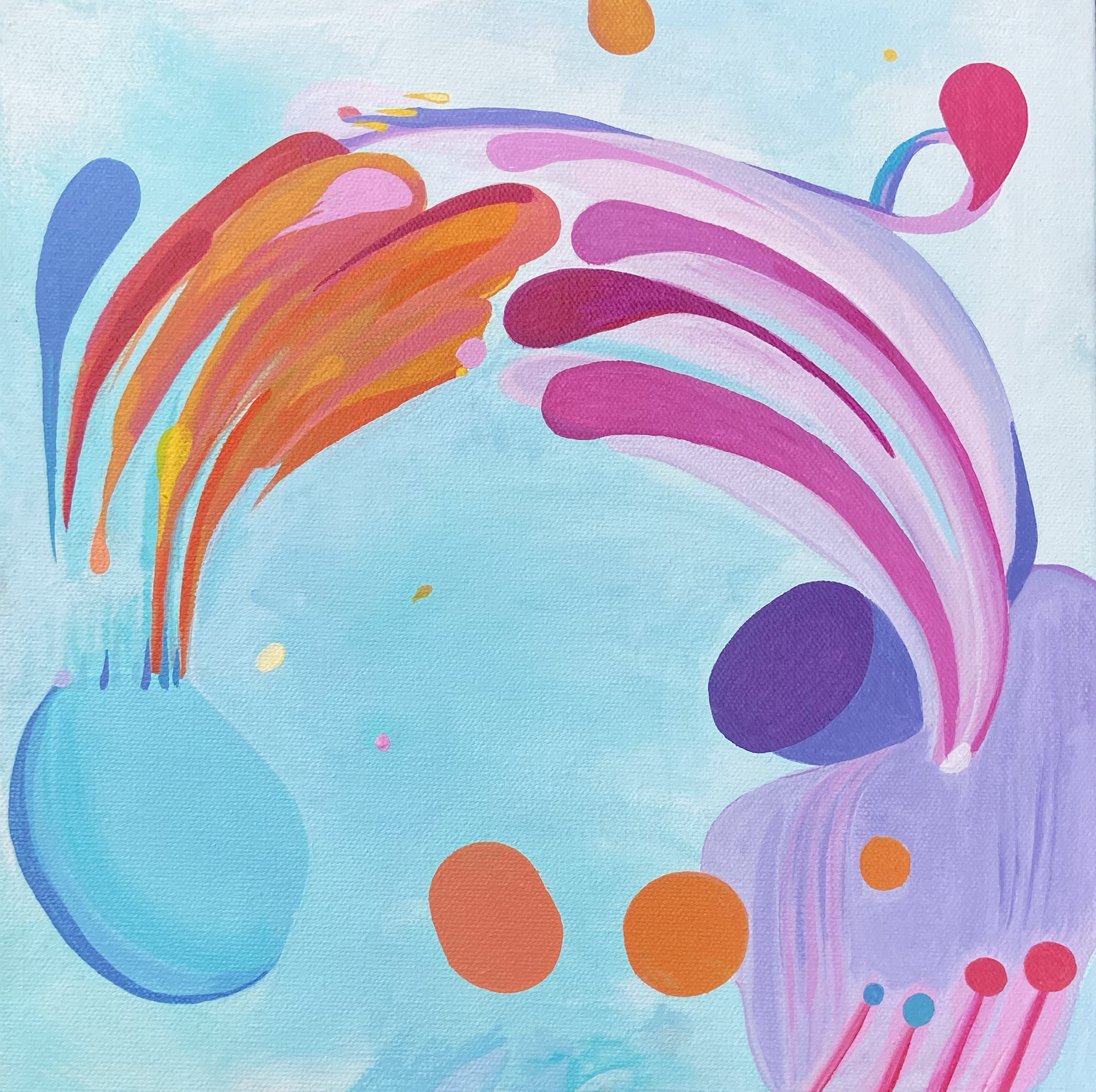 "I Think We Should Be Friends", 12" H x 12" W, acrylic