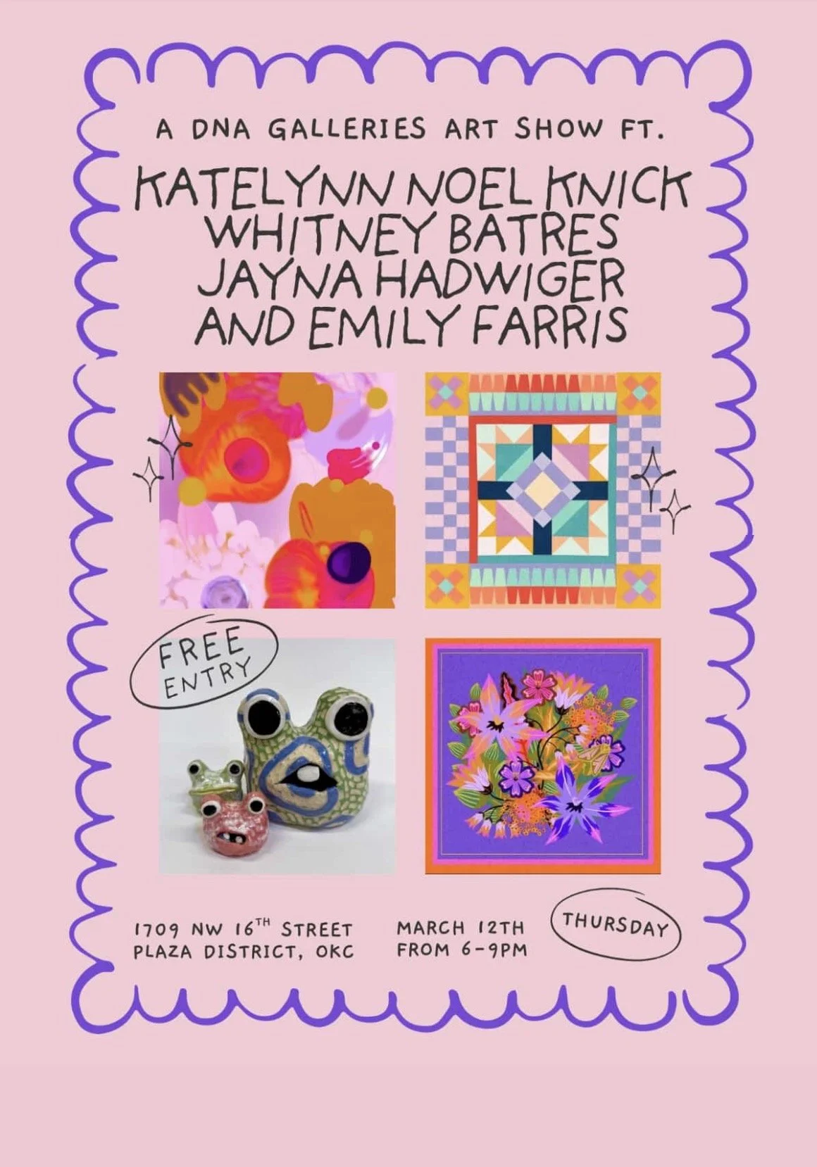 DNA GALLERIES ART SHOW - OPENING THIS THURSDAY 3/12 💛