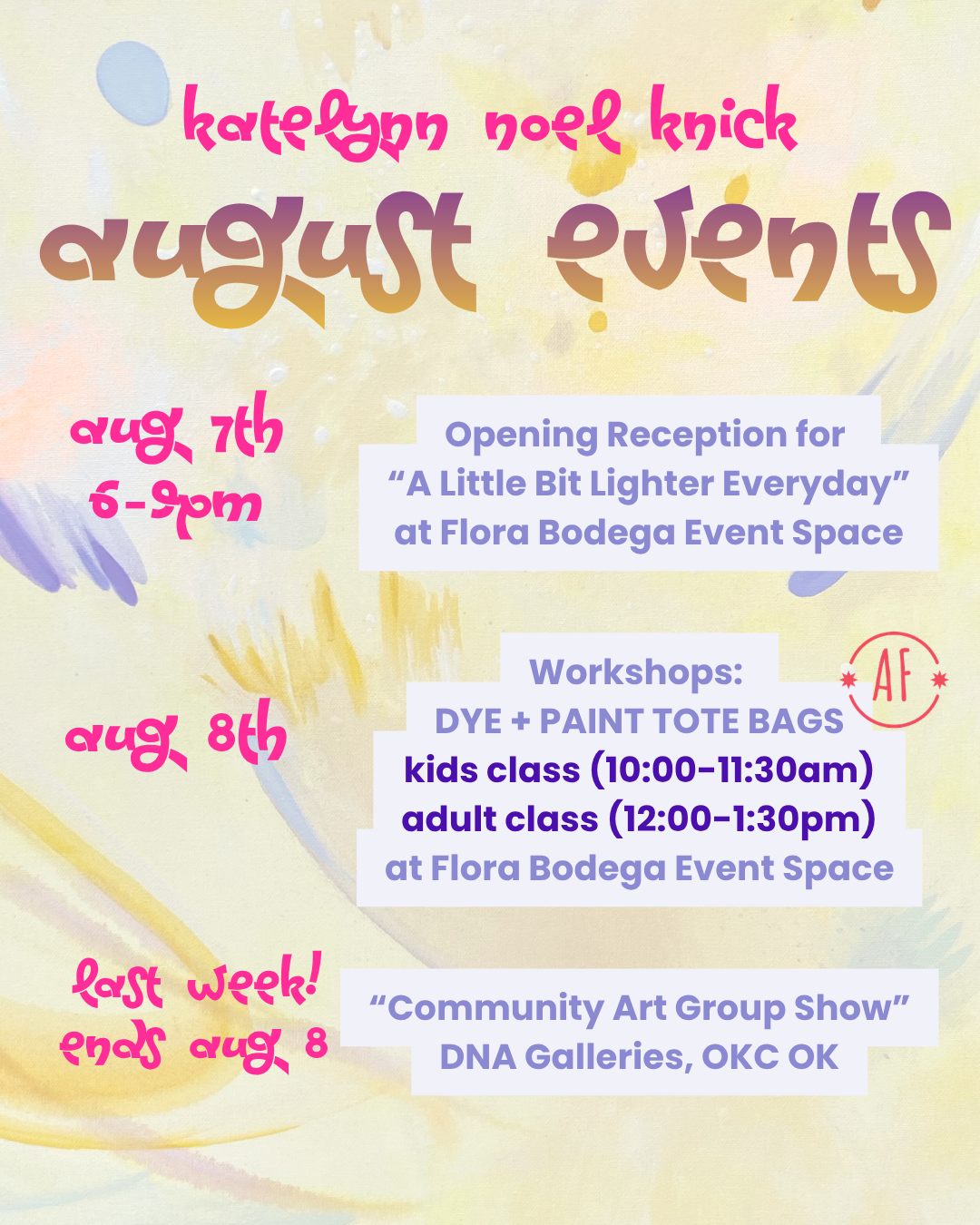 August 2026 Art Events
