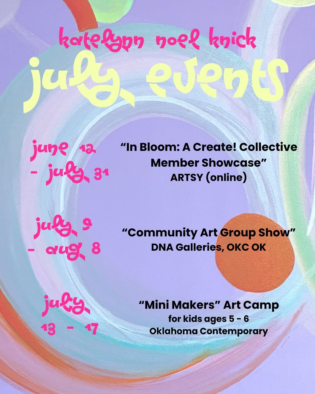 Happy July! Here&rsquo;s a list of where you can find me this month:

❤️ I am thrilled to have my painting &ldquo;Night Blooms&rdquo; featured in the Create! Collective Member Showcase titled In Bloom and is on view now on Artsy. @createmagazine

Vie