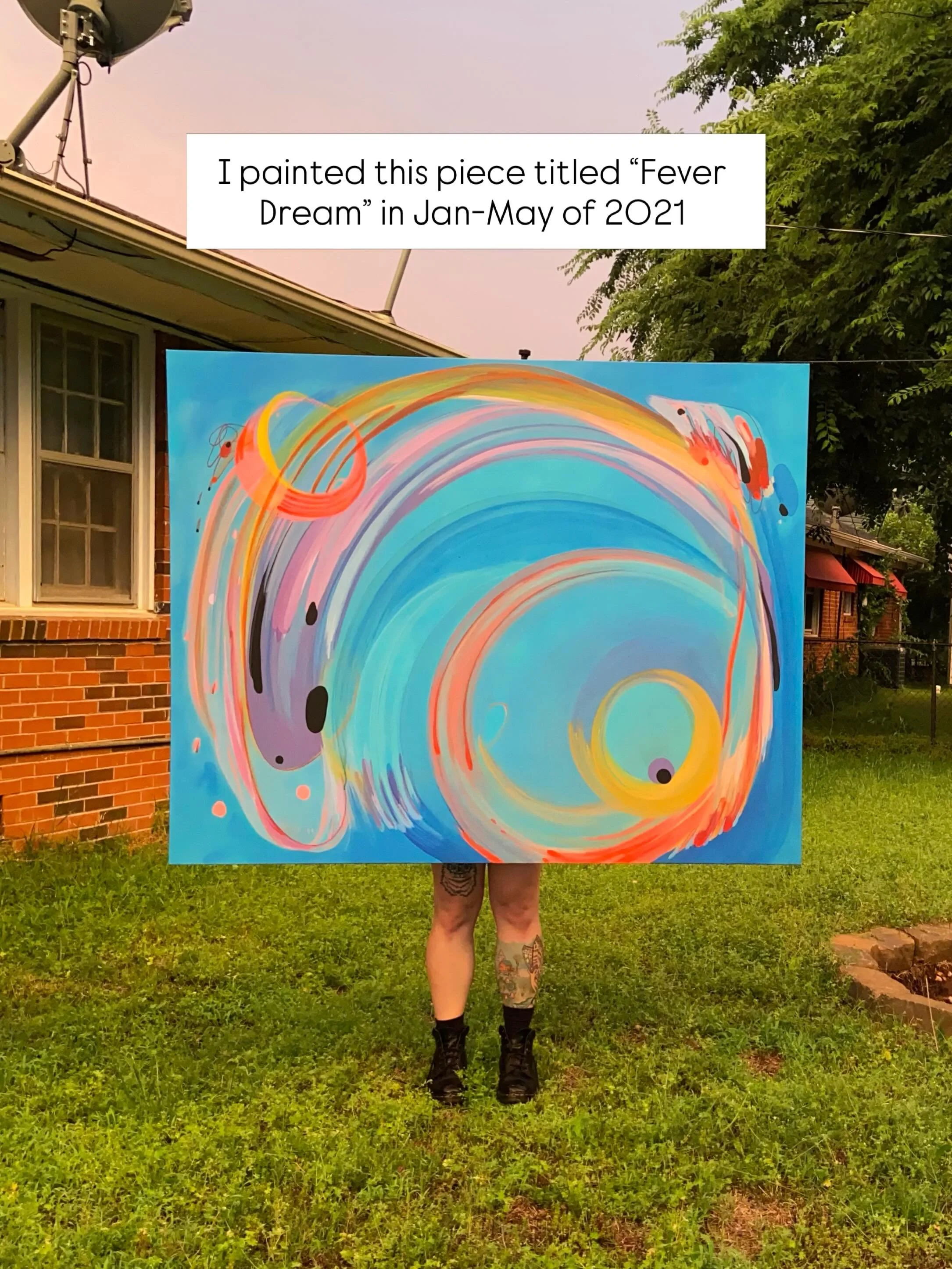 I created &ldquo;Fever Dream&rdquo; in early 2021, one of the first larger pieces I created, fully saturated in color and super VIBRANT 💙 it felt different and like a beginning of something new 🌀 and I would get lost for hours in the hidden scenes,