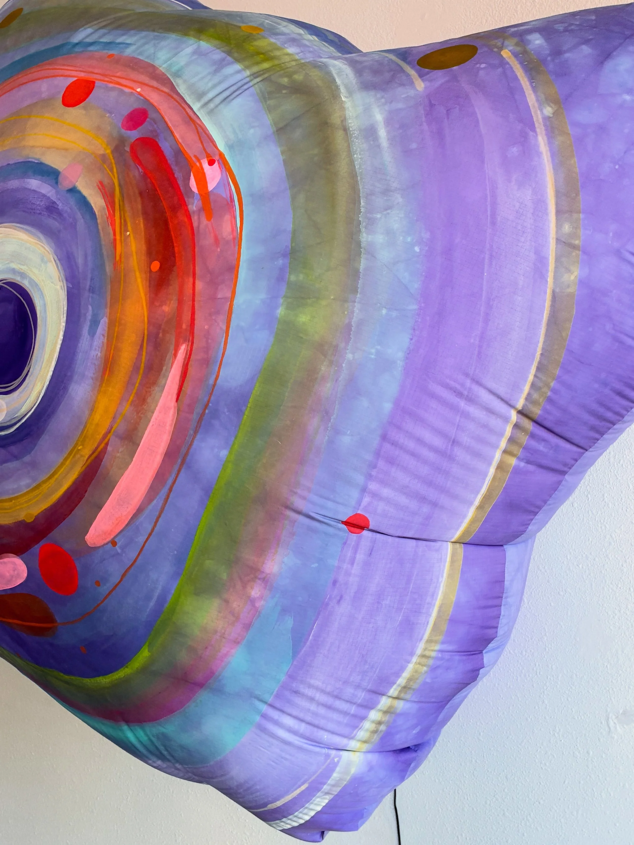 &ldquo;Into the Cosmos&rdquo; 🌀✨ 

My first wall mounted inflatable sculpture! 

I created this sculpture a little differently, by painting the fabric while flat before sewing and inflating the sculpture. I also arranged and attached the lighting in