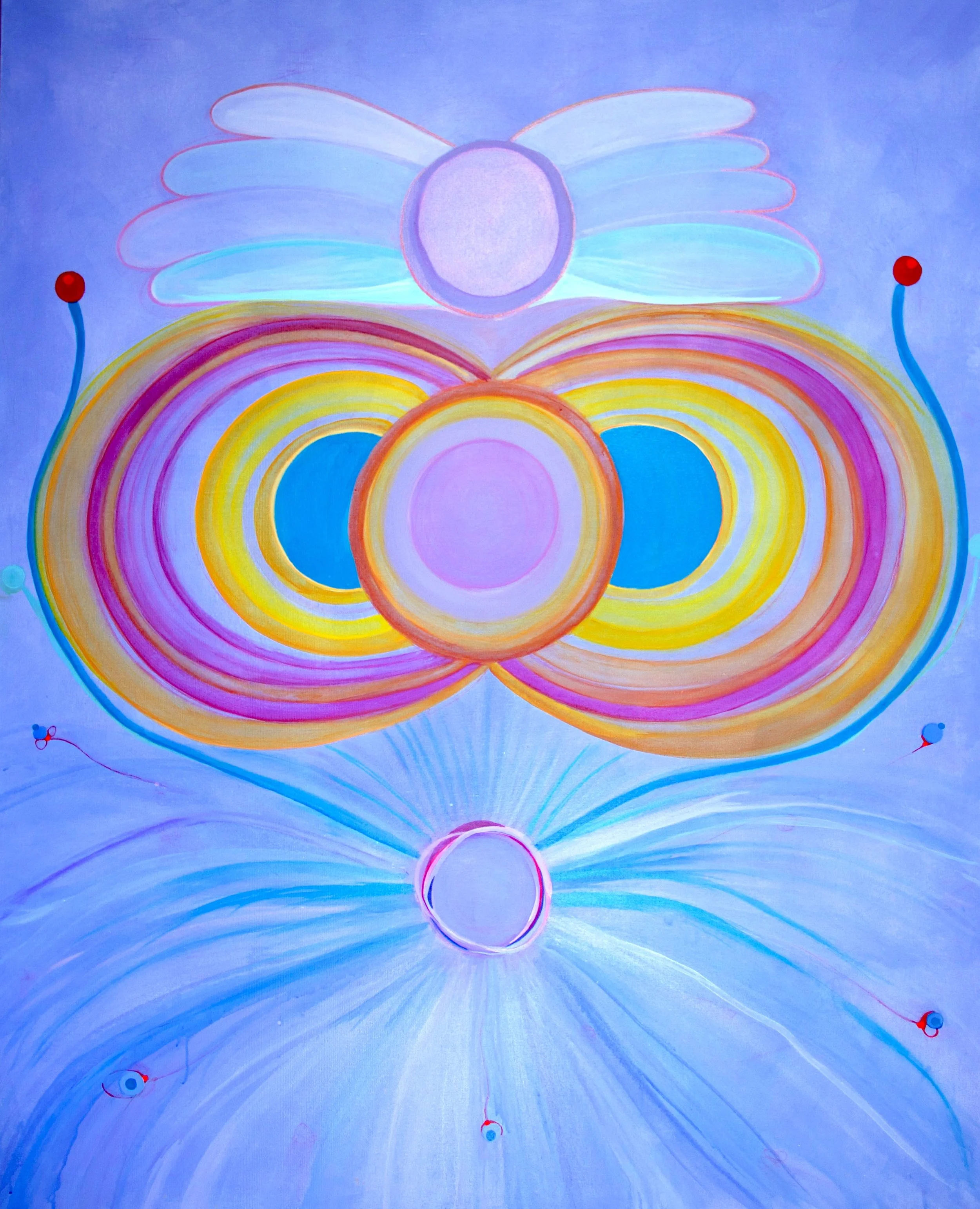 PAST, PRESENT, FUTURE 💜
Acrylic and colored pencil on canvas
60&rdquo; H x 48&rdquo; W (available to collect)

&ldquo;Losing Jamie felt like losing a part of my past, present, future. It felt like losing a part of myself. So much of my childhood I d