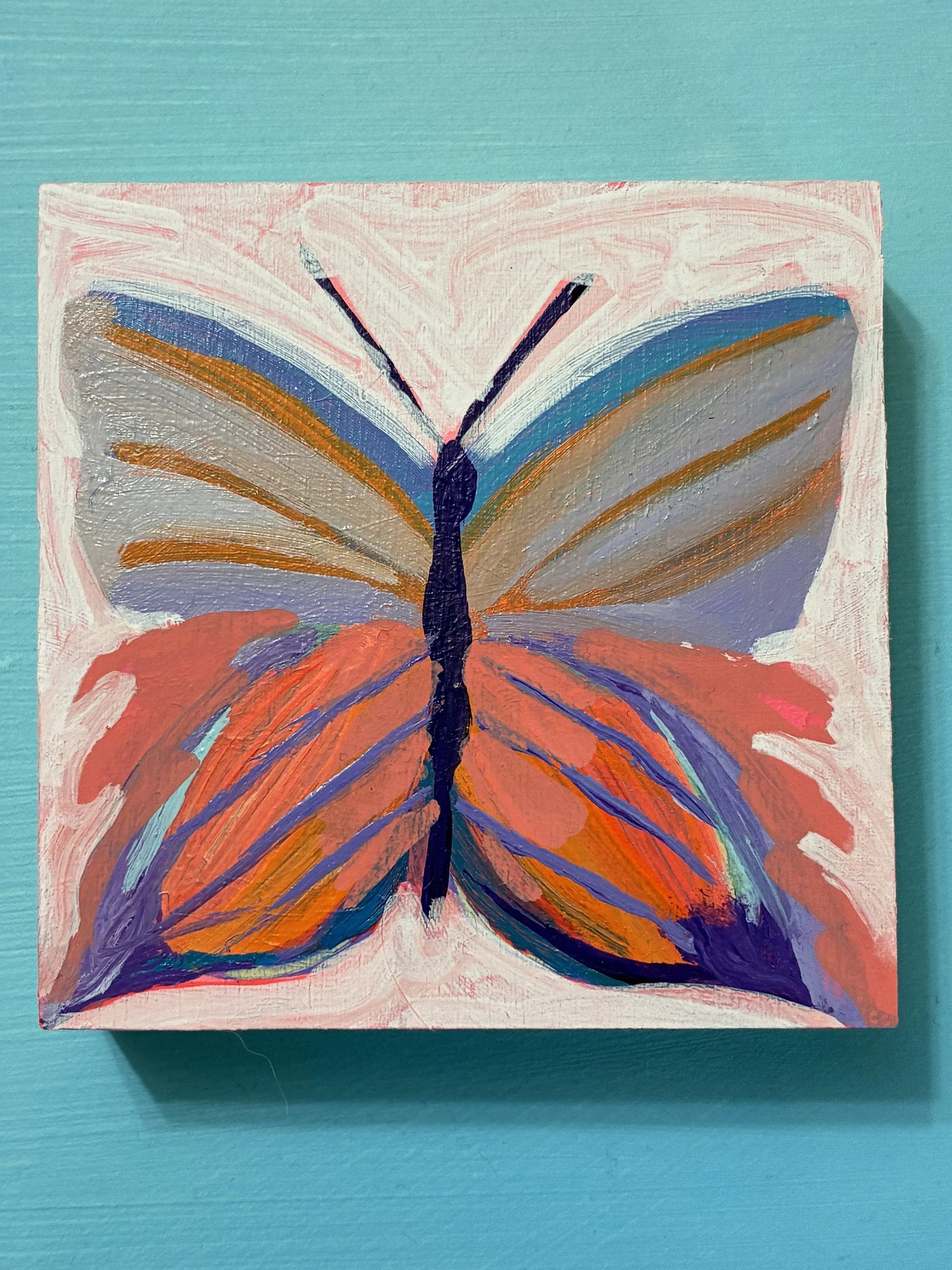 Tiny 3" H x 3" W Butterflies 🦋 - White and Pink
