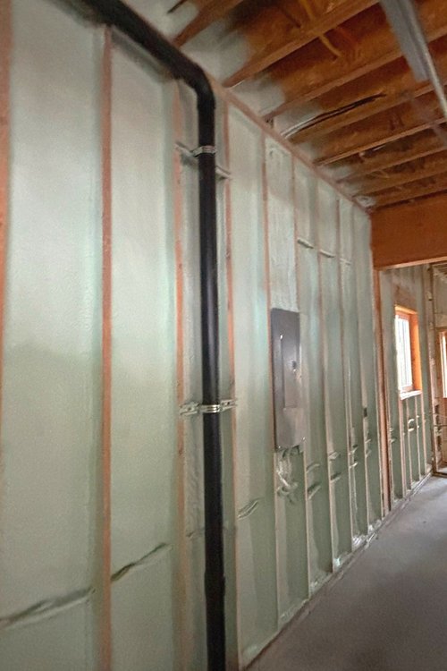 Closed-cell spray foam insulation installation
