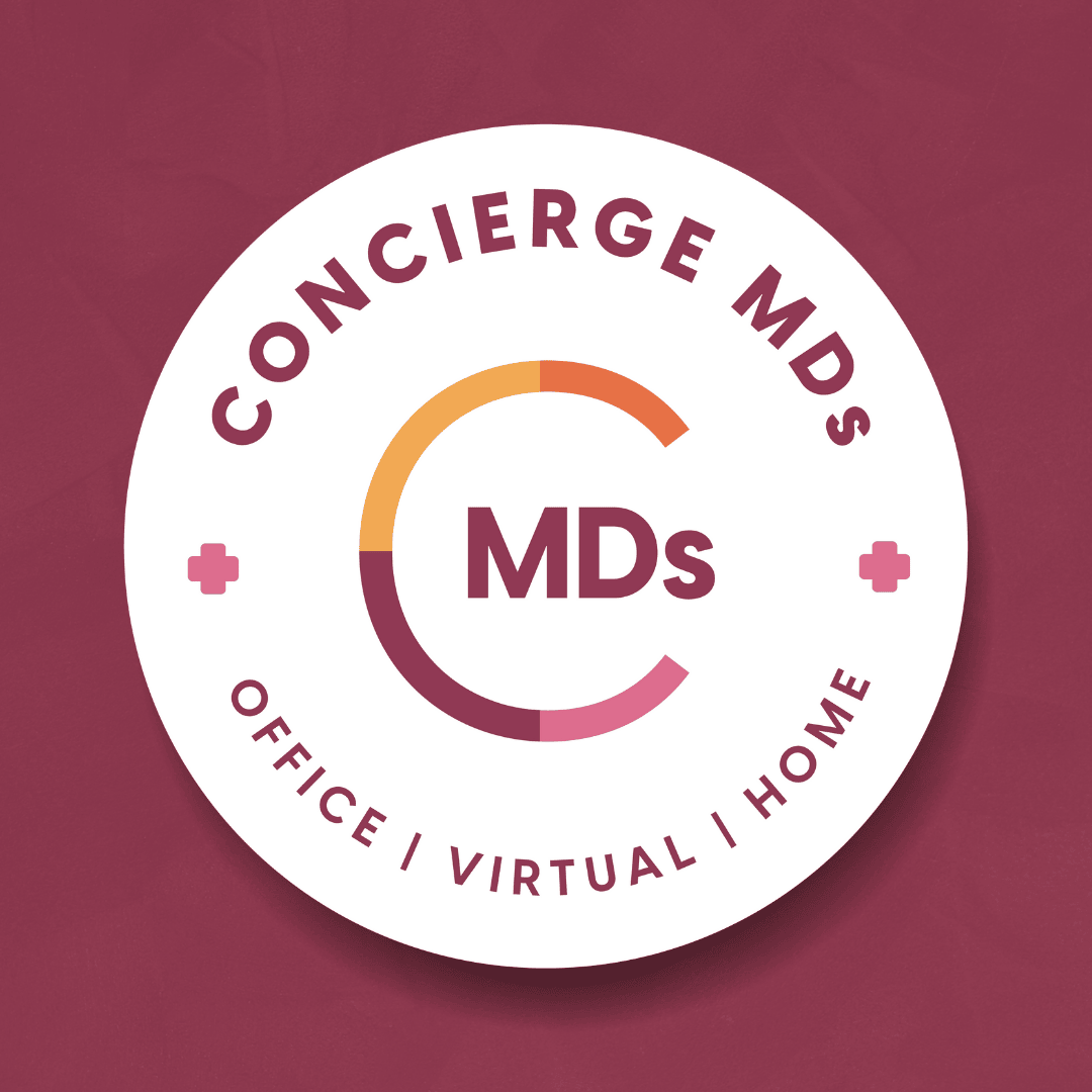Round Concierge MDs logo with Office virtual home text designed by SHD Marketing
