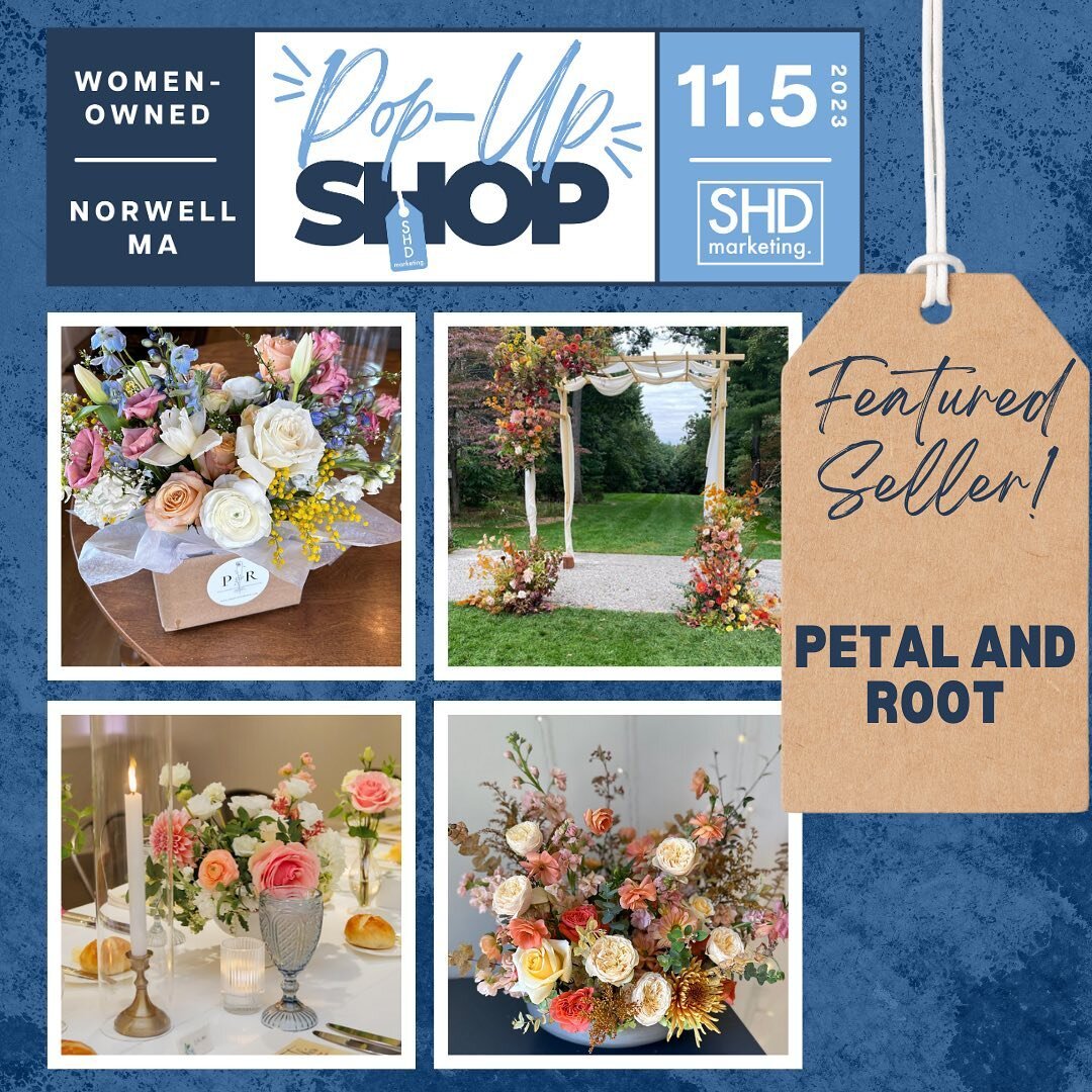 All the flowers, ALL the time! 🌼🌺🌸🌻🪷

So excited to share that Norwell's very own Petal and Root will be at  the Woman-Owned Business Pop-Up on 11/5 from 3-7pm! 🛍️💃🏽 

Cara Gilmartin is the owner and founder and self-described Flower Lover tu