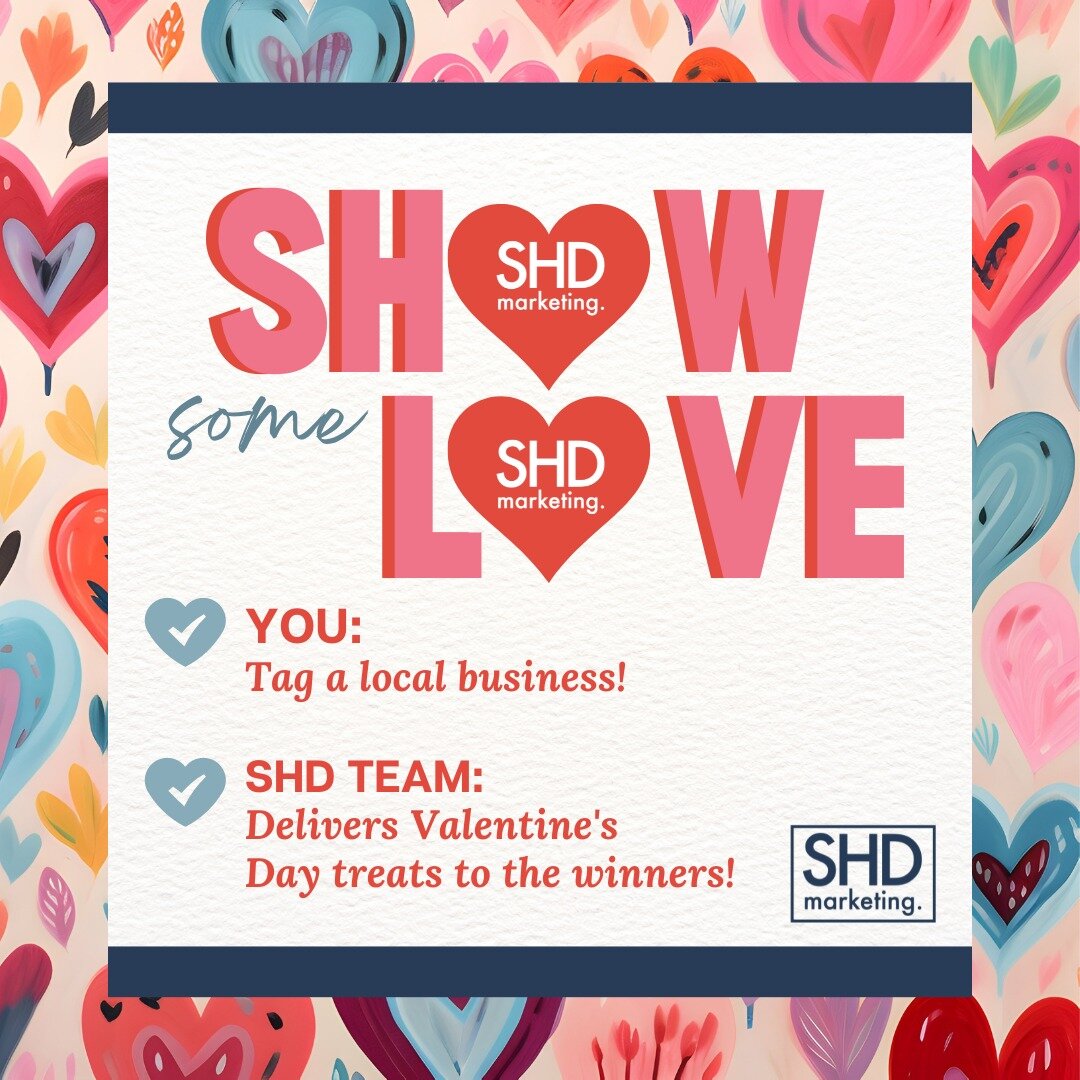 💖🎁 Spread the Love with SHD Marketing's Valentine's Giveaway! 💖🎁

Hey South Shore! ❤️ Love is in the air, and we're here to spread the joy! 💫 Nominate your favorite businesses for our &quot;Show Some Love&quot; Giveaway where we will deliver swe